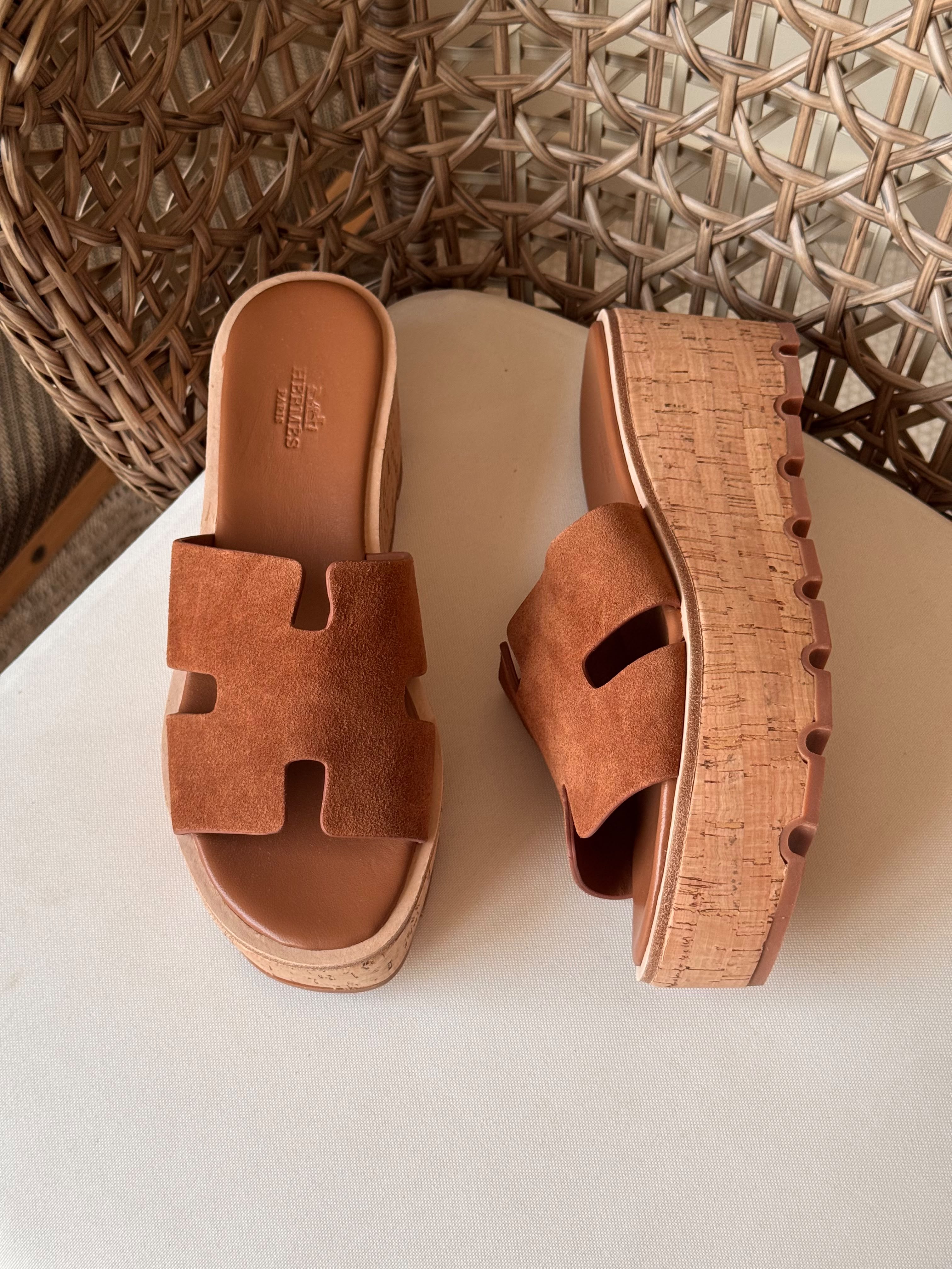Hermes Luce 30 Sandals in Suede