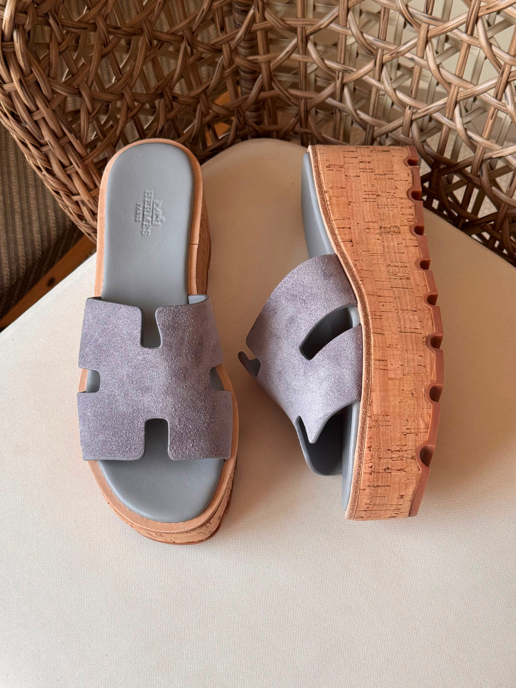 Hermes Luce 30 Sandals in Suede