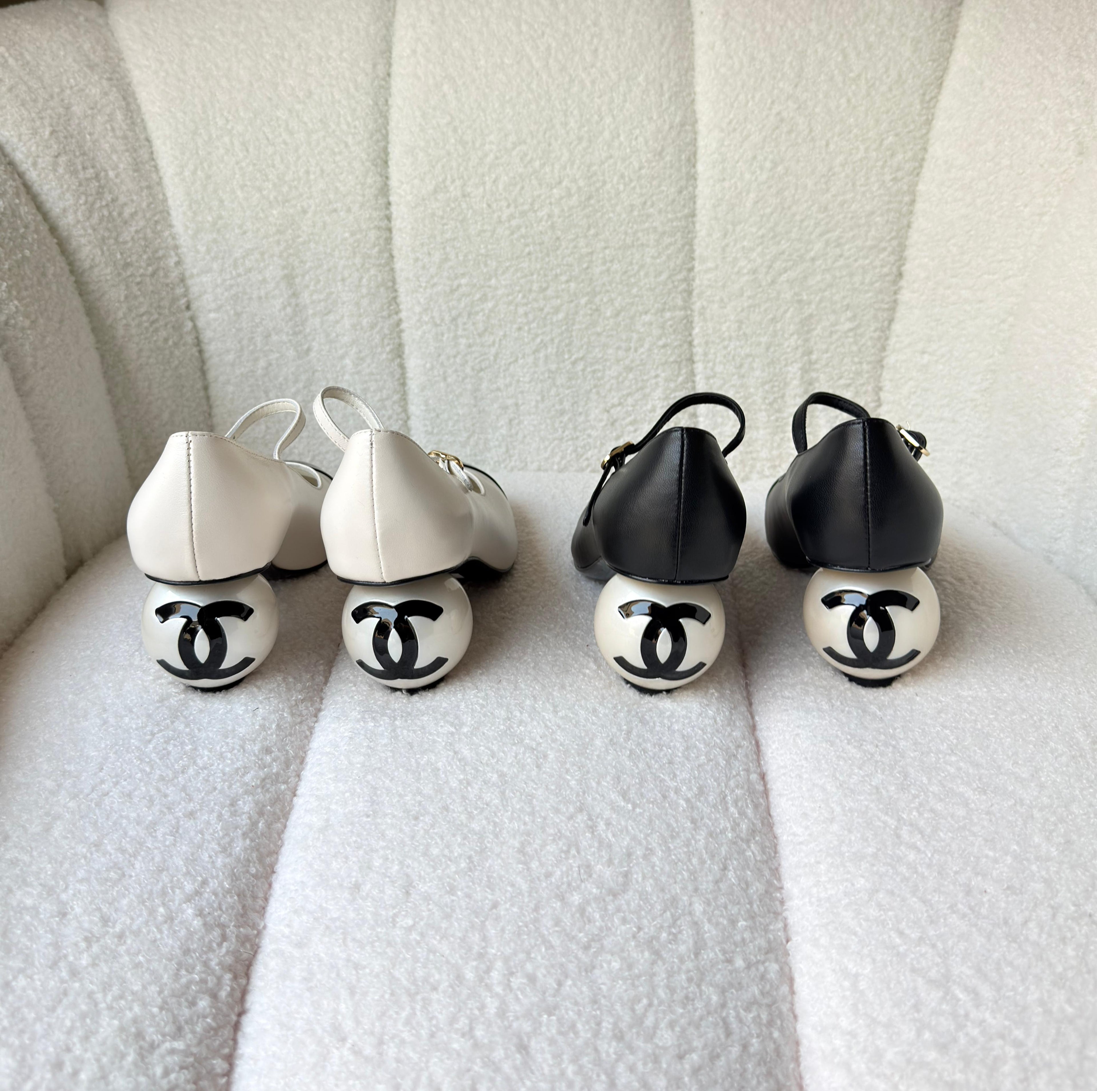 CHANEL Mary Janes Lambskin Patent Calfskin heels