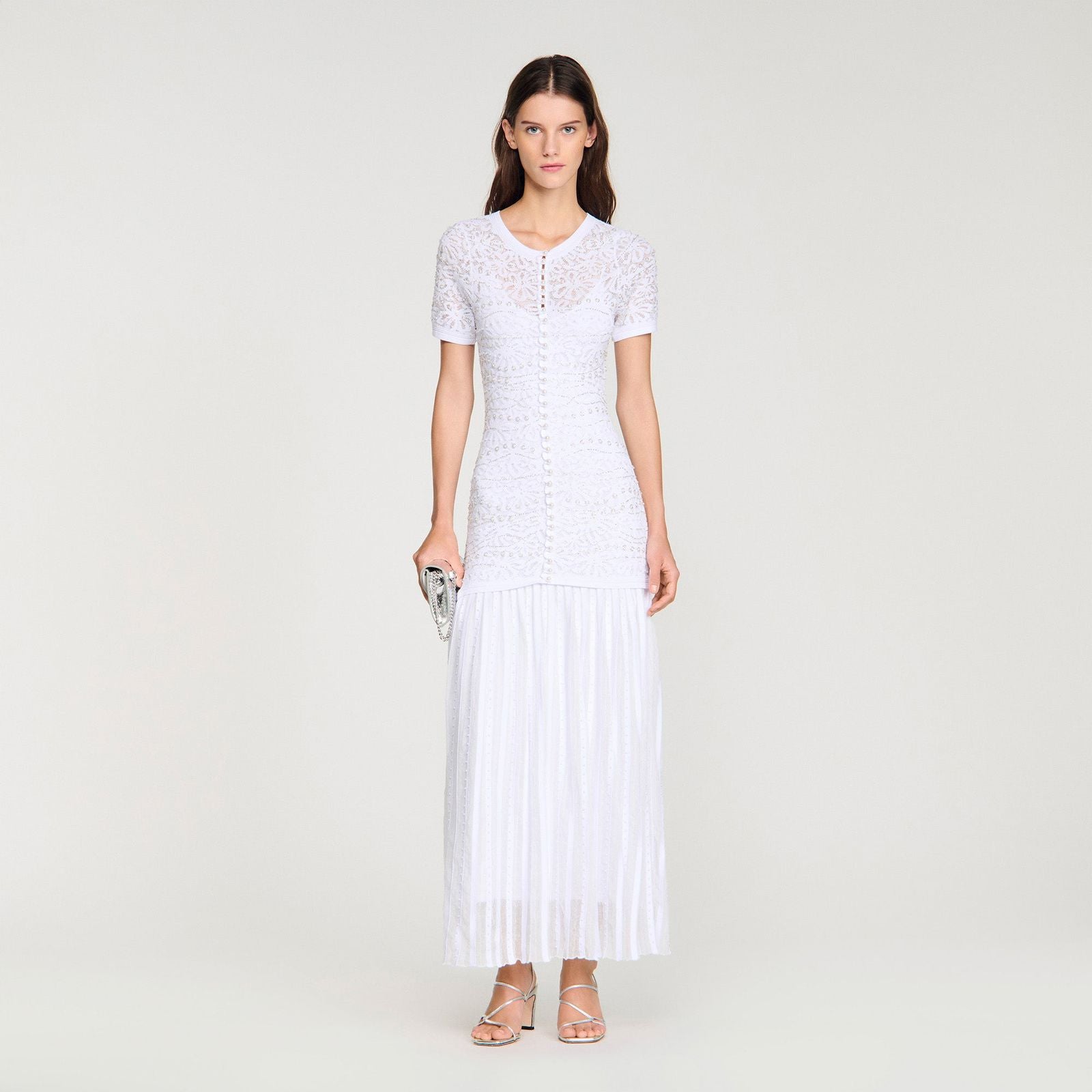 SANDRO bead-embellished Knit Maxi Dress