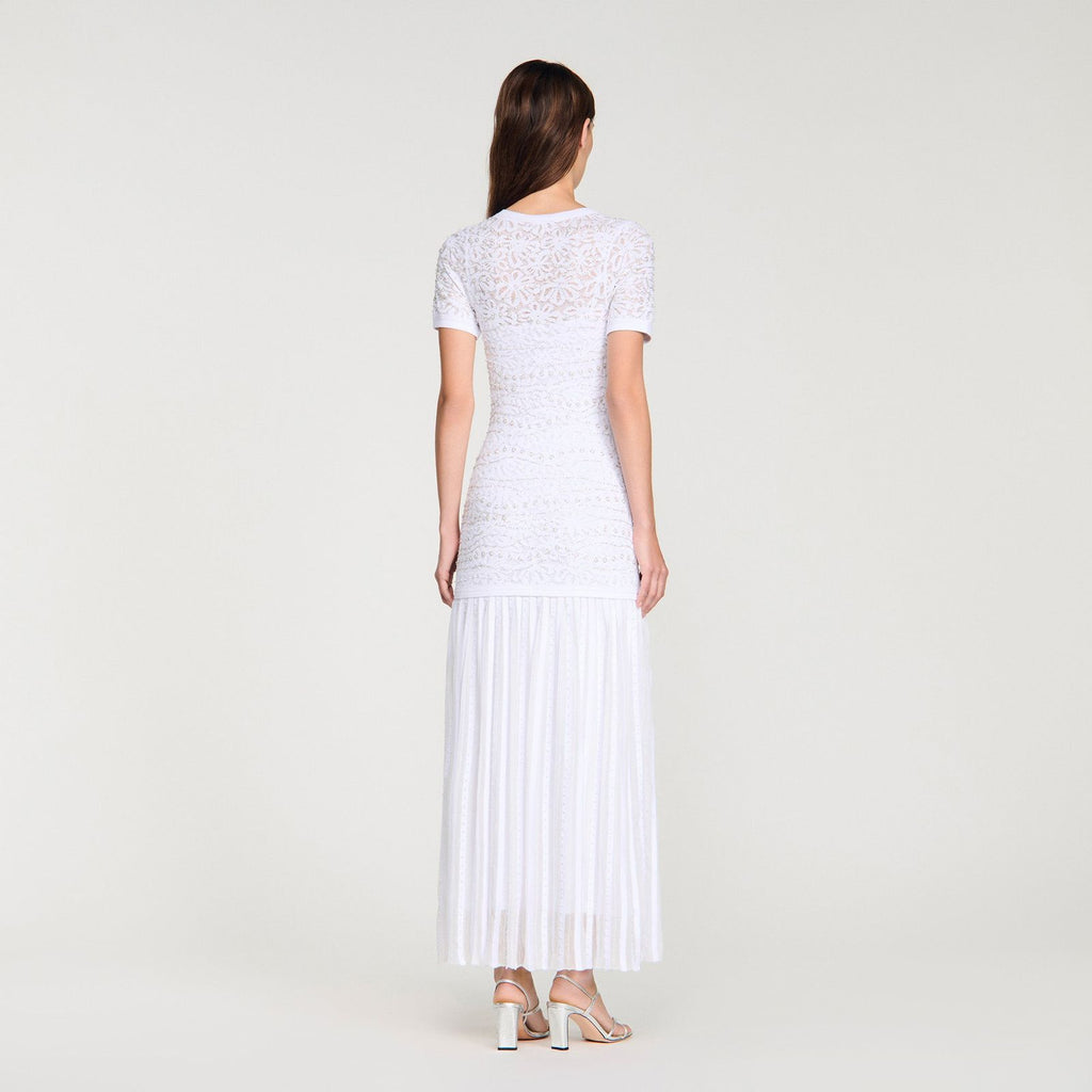 SANDRO bead-embellished Knit Maxi Dress