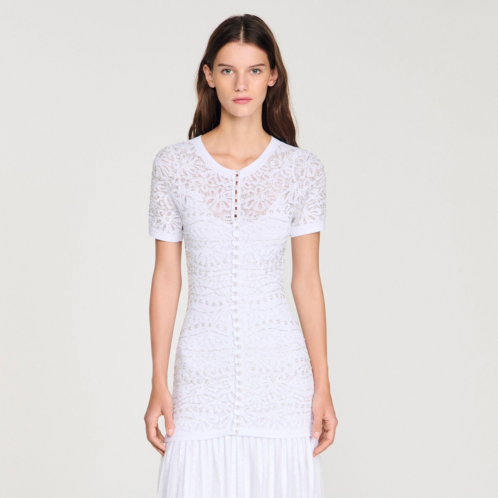 SANDRO bead-embellished Knit Maxi Dress