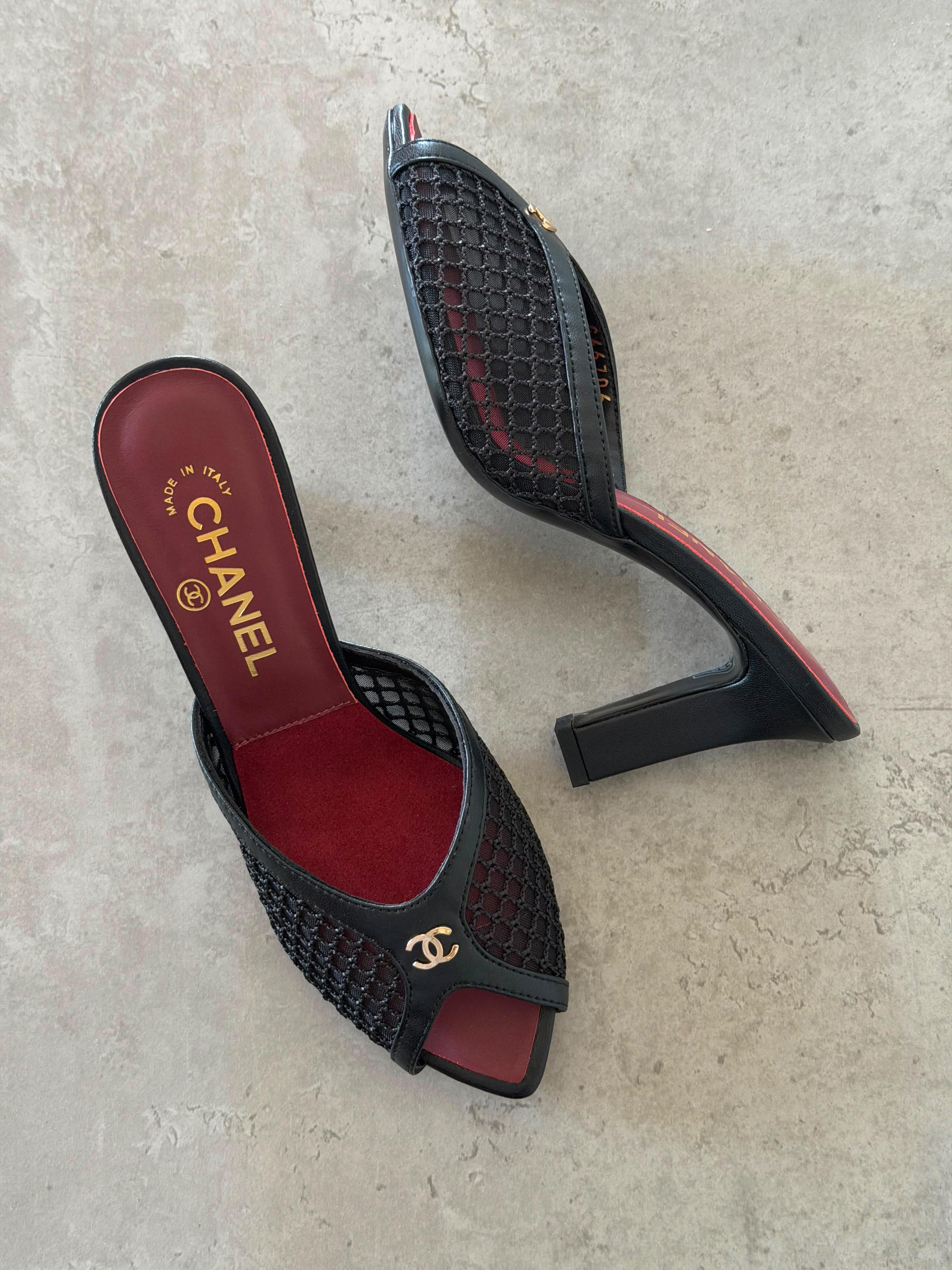 Chanel Mules in Mixed Fibers Cotton & Lambskin