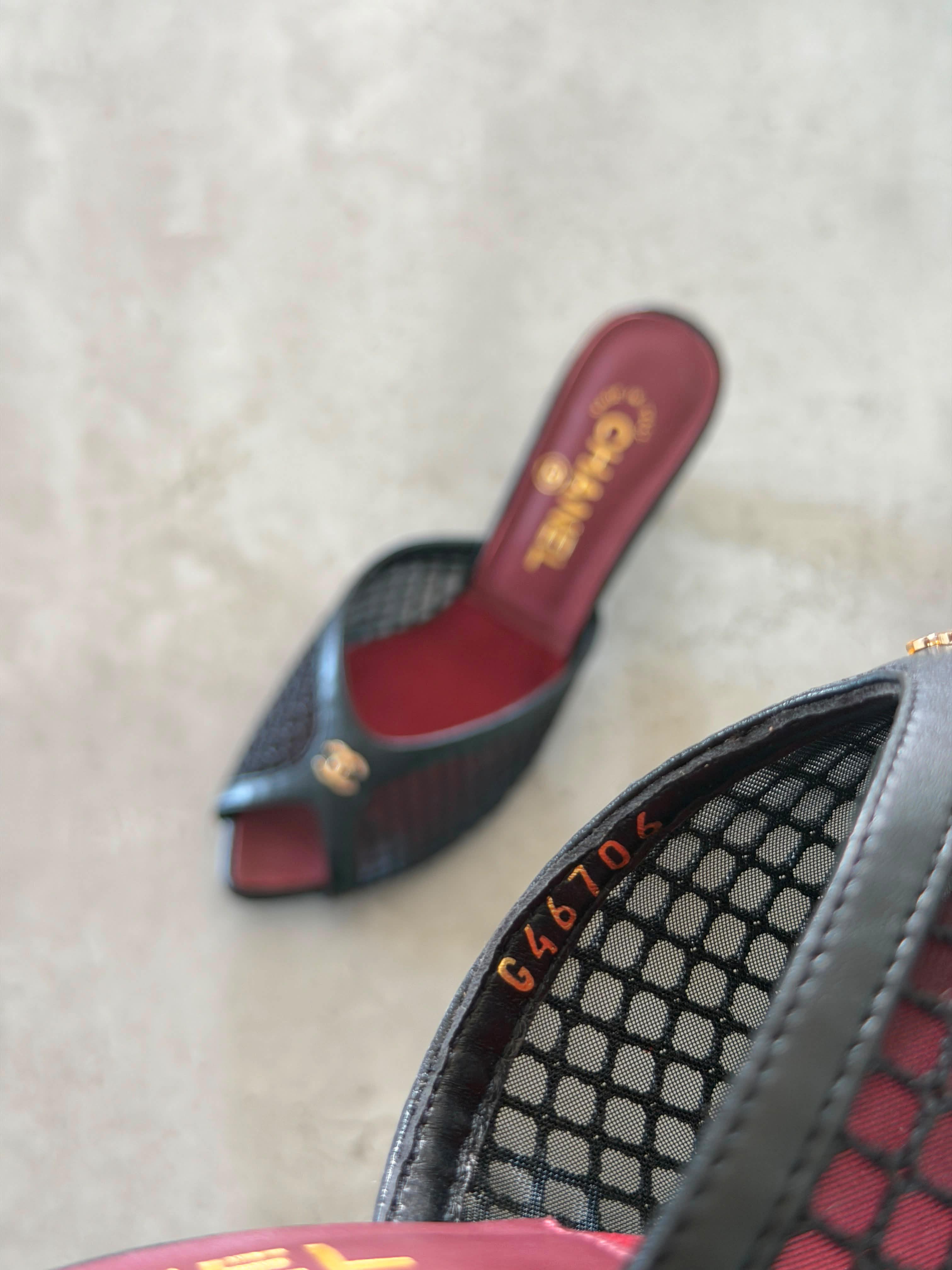 Chanel Mules in Mixed Fibers Cotton & Lambskin