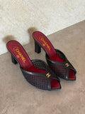 Chanel Mules in Mixed Fibers Cotton & Lambskin