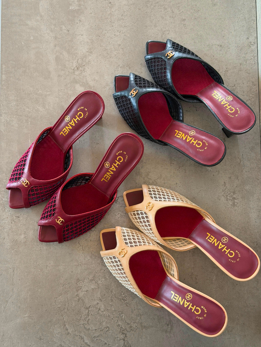 Chanel Mules in Mixed Fibers Cotton & Lambskin