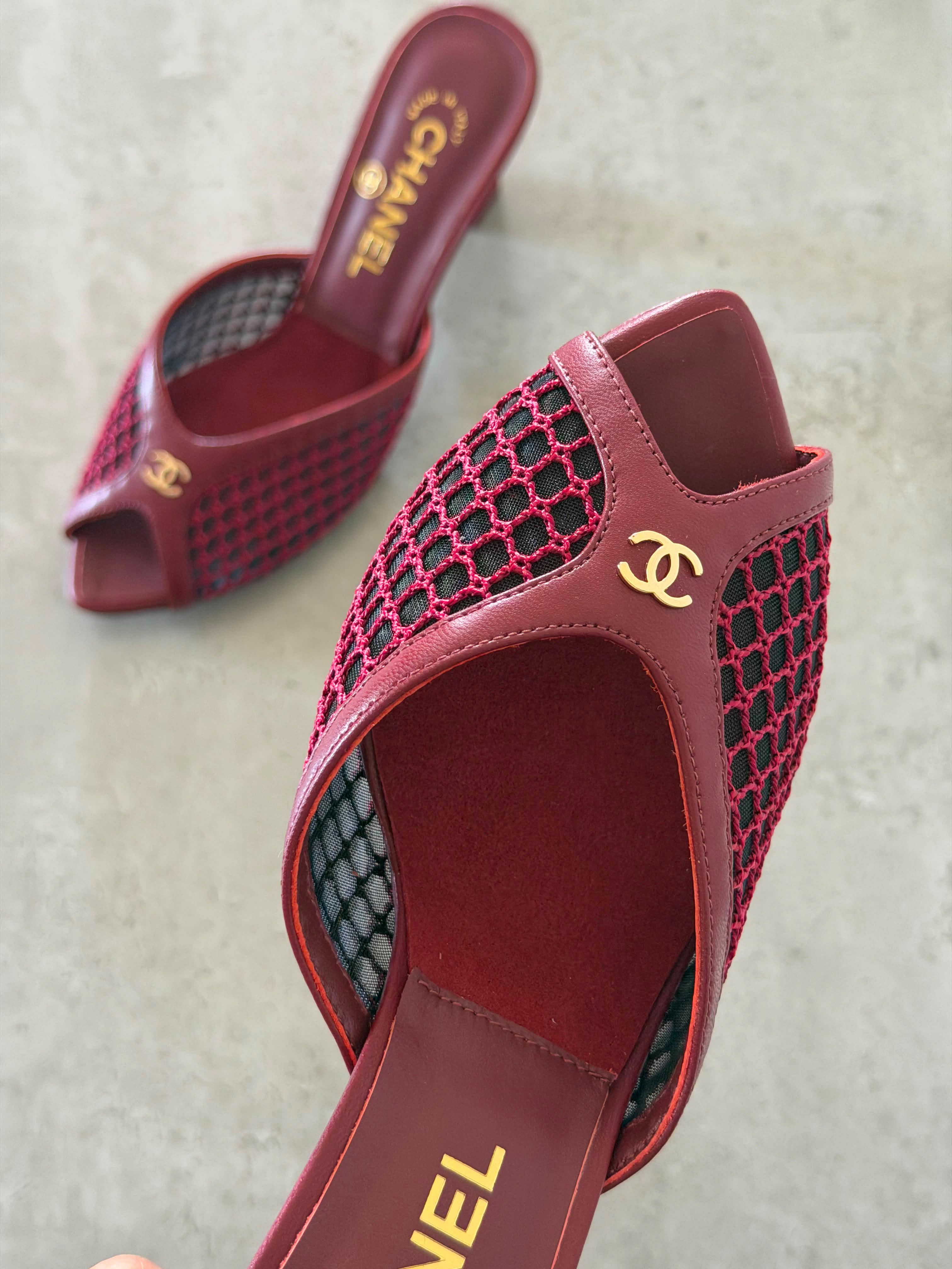 Chanel Mules in Mixed Fibers Cotton & Lambskin
