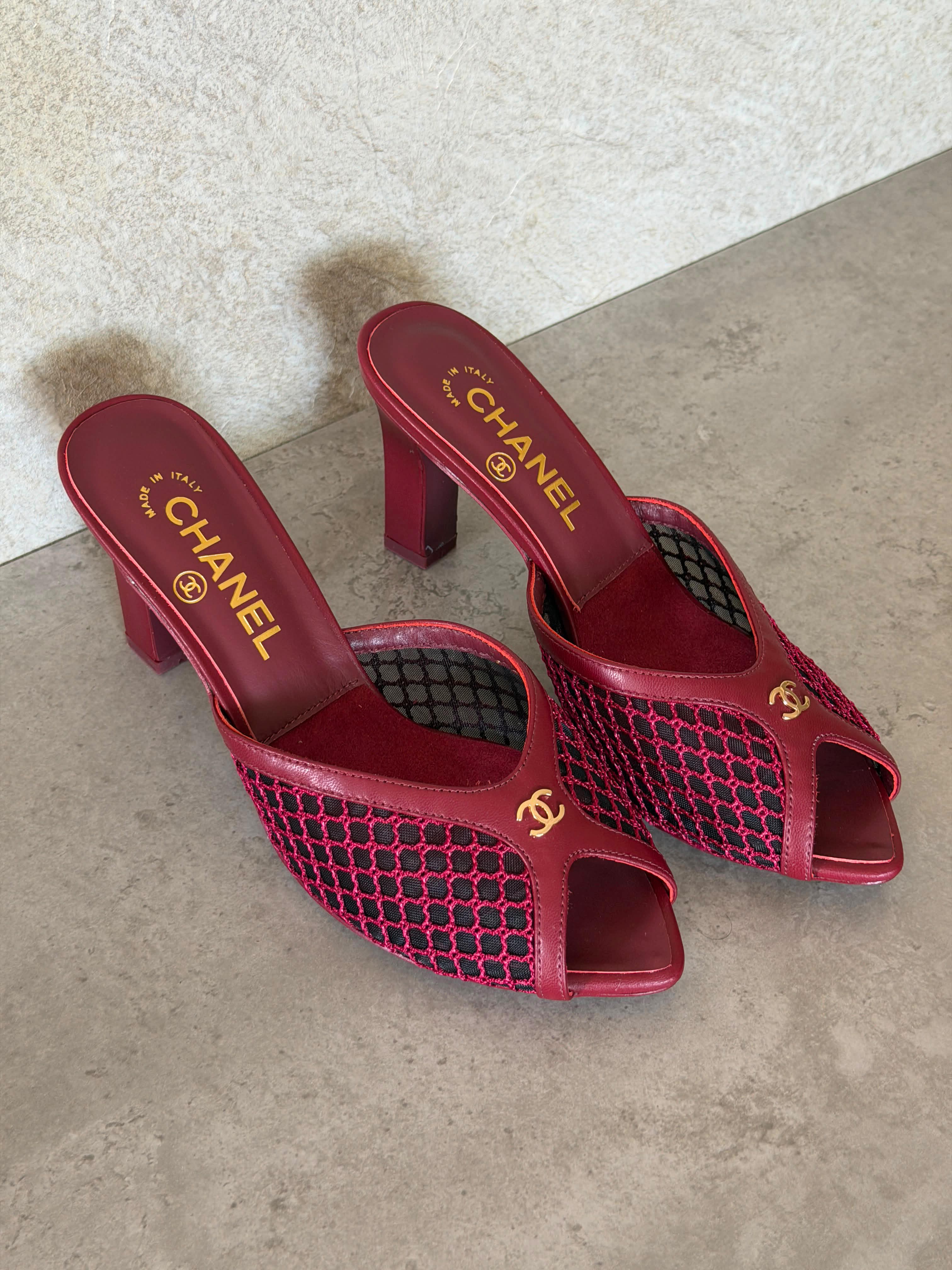 Chanel Mules in Mixed Fibers Cotton & Lambskin