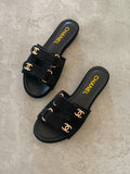 Chanel flat sandals in Suede