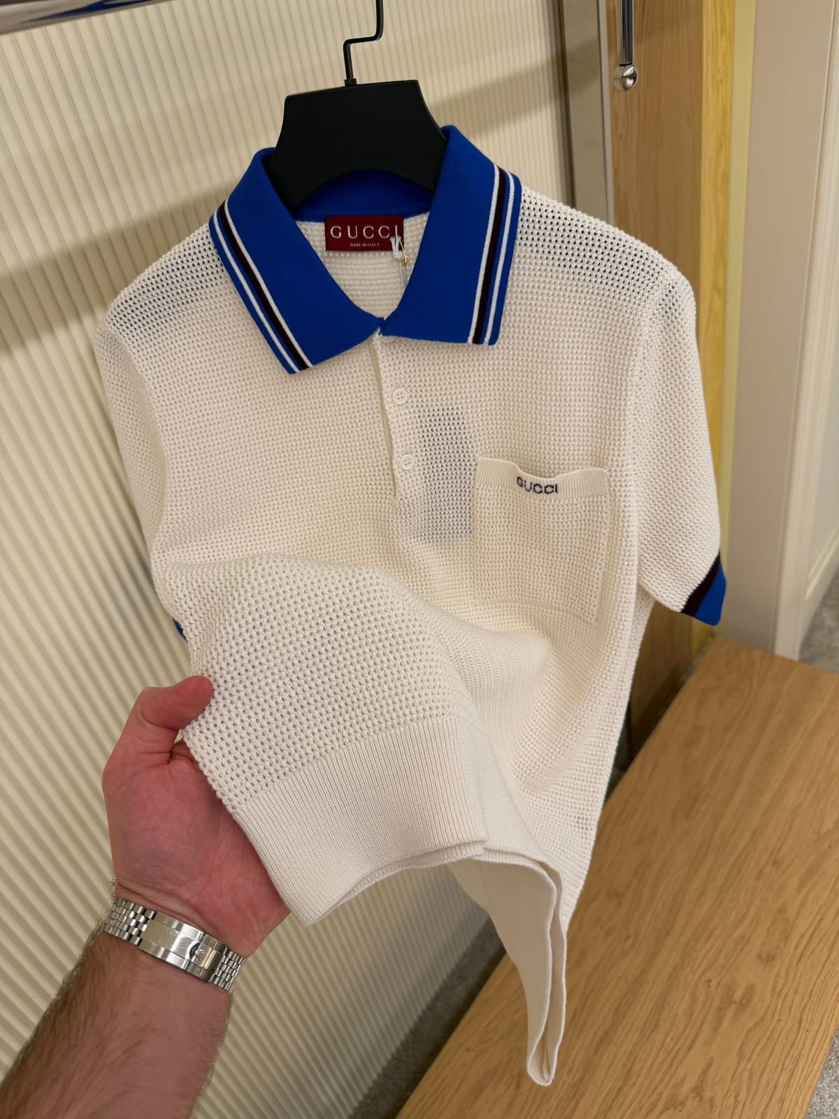 Gucci Cotton piquet polo shirt with intarsia