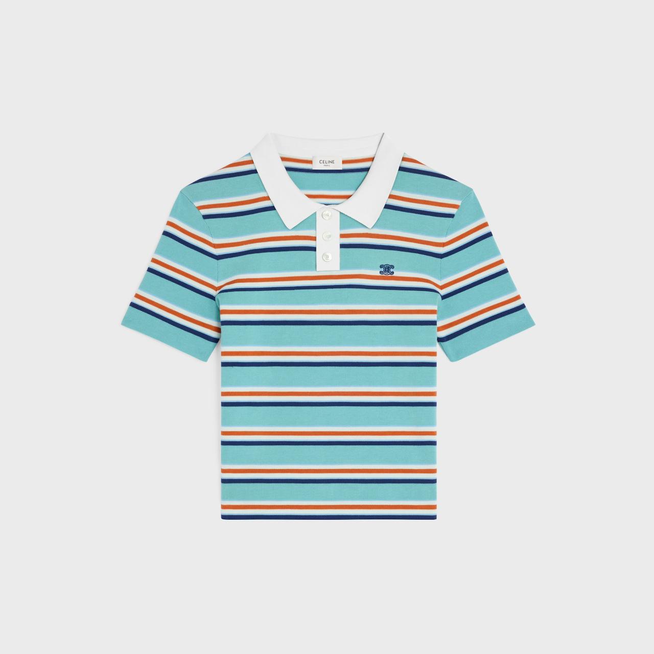 Celine POLO SWEATER IN STRIPED COTTON