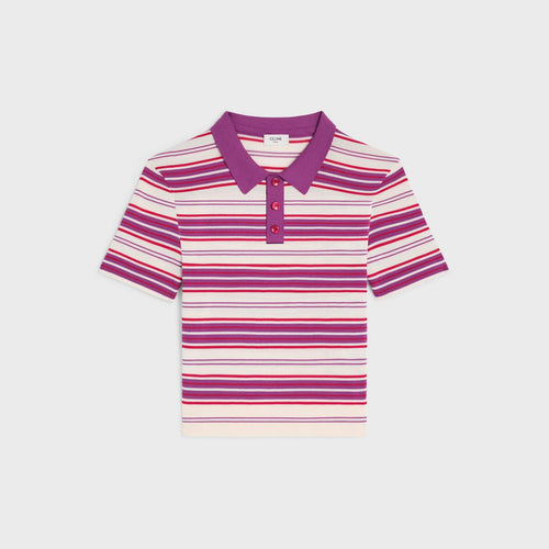 Celine POLO SWEATER IN STRIPED COTTON