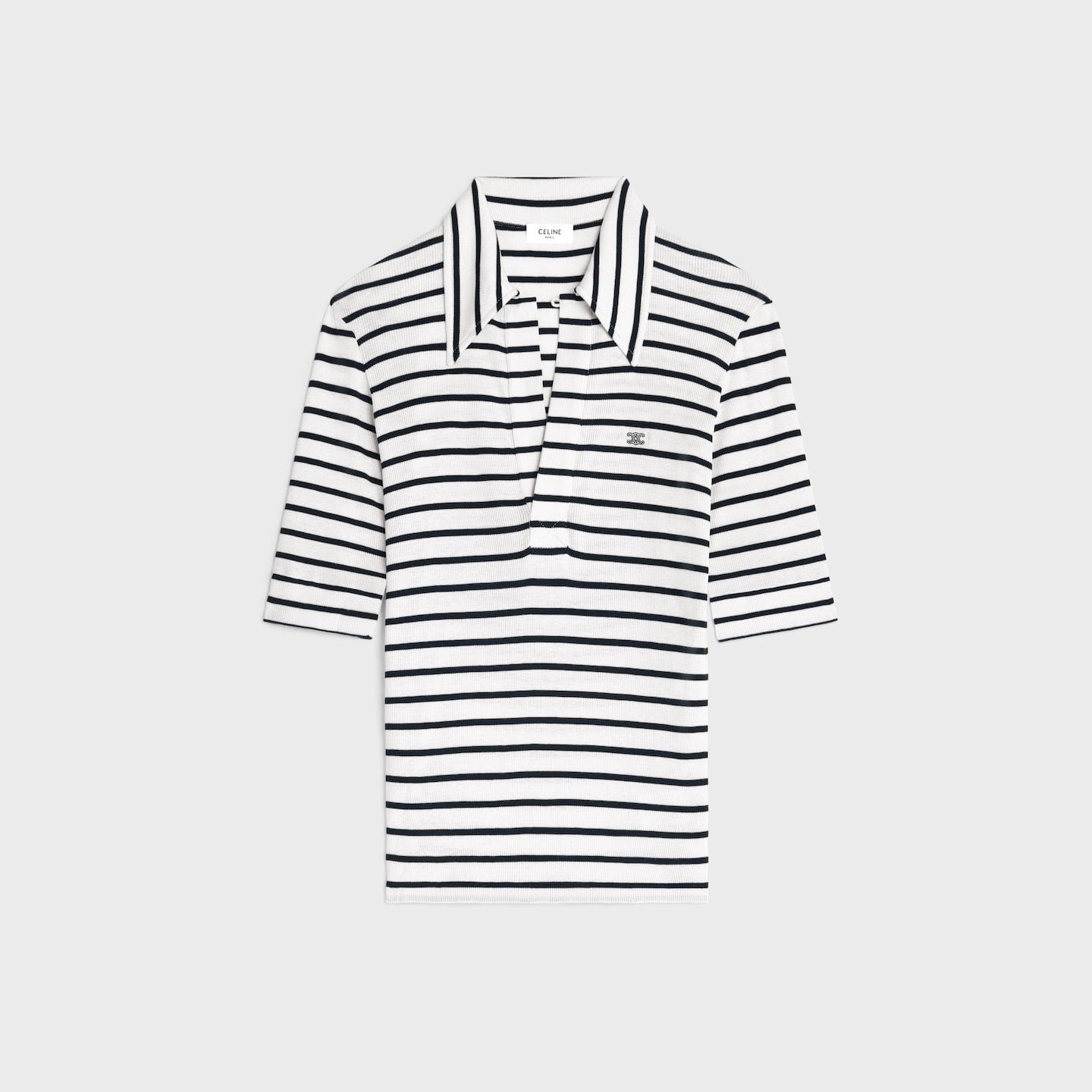 Celine polo shirt IN striped silk jersey