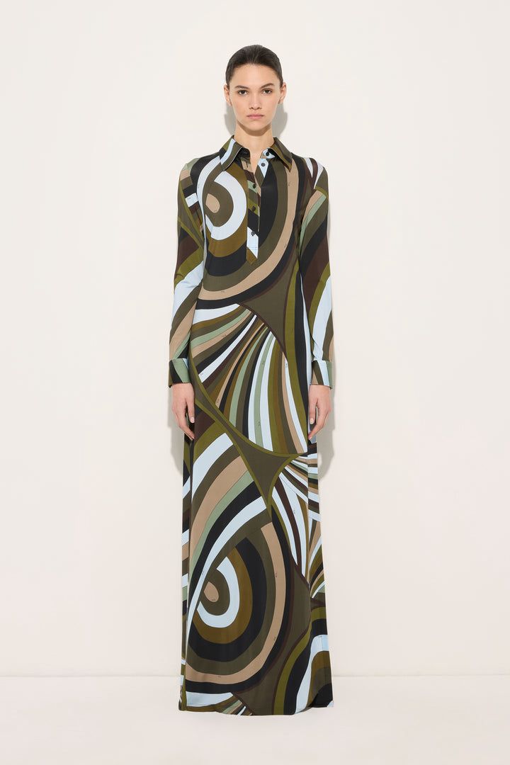 Buy Pucci Green Iride-print Shirtdress