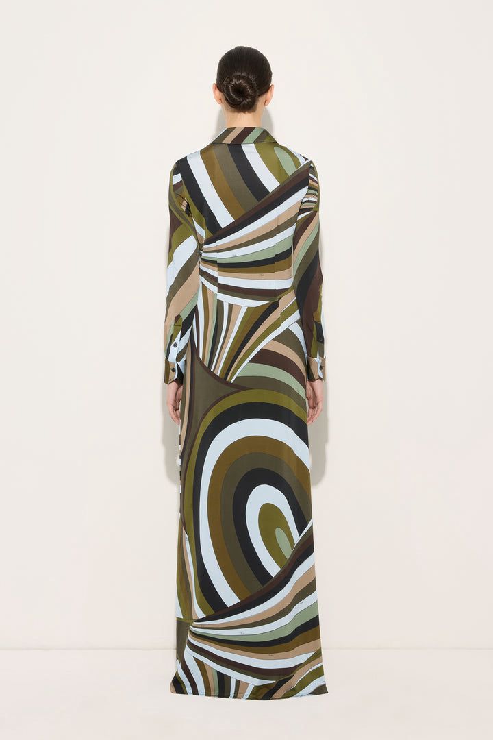 Buy Pucci Green Iride-print Shirtdress