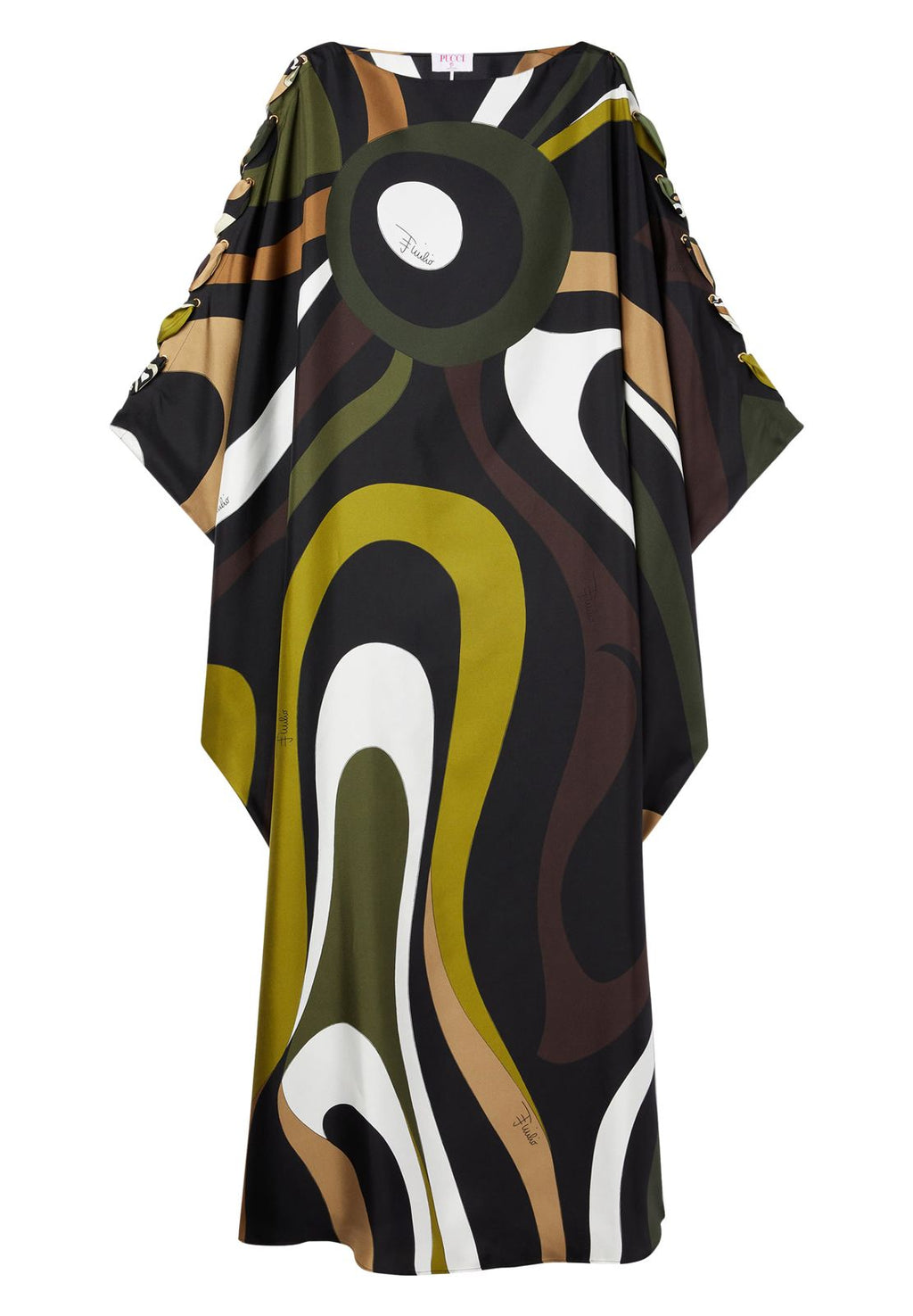 Buy Pucci Green Marmo-print Kaftan in Silk