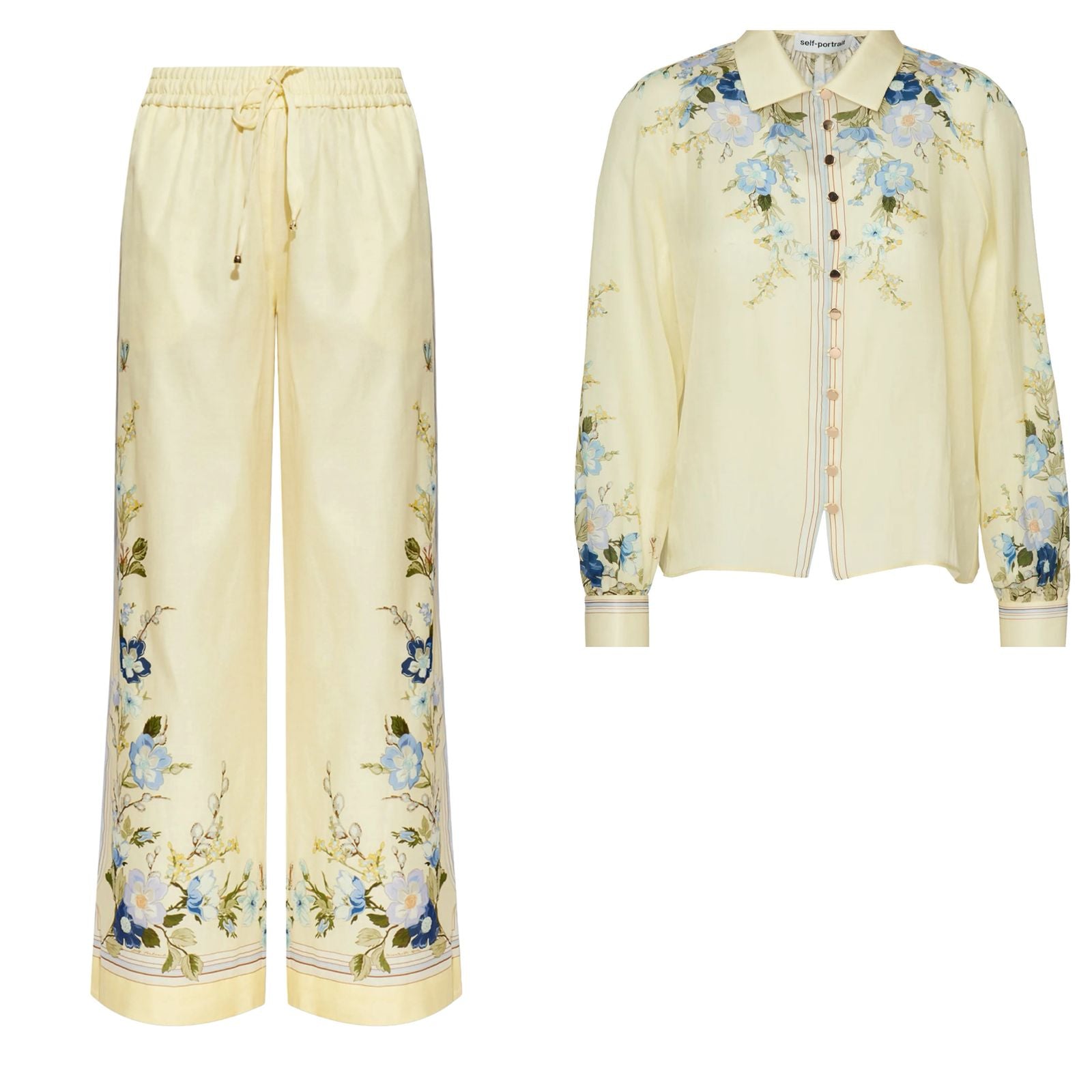 Self-Portrait floral-print set | Yellow