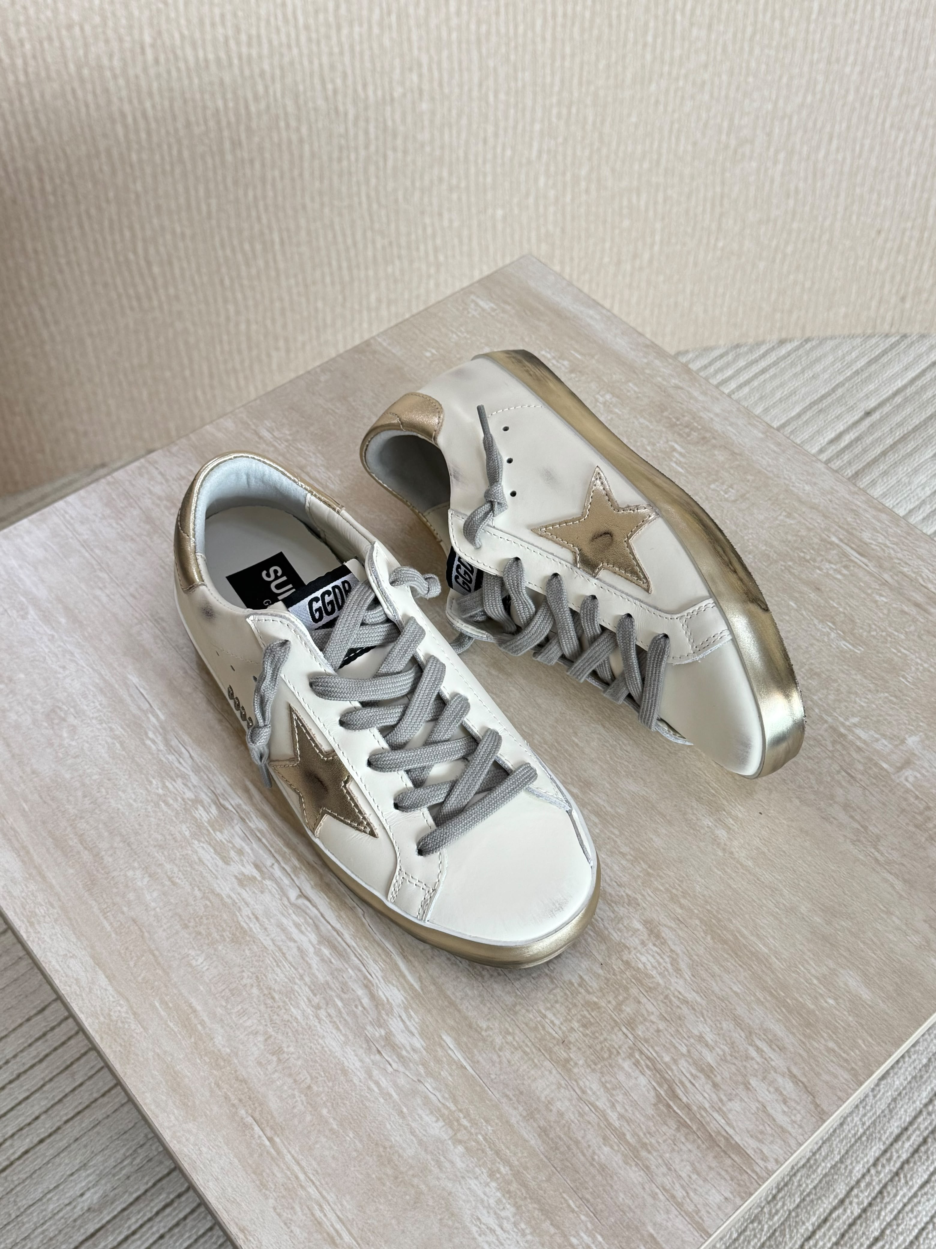 Golden Goose White Leather Super-Star Sneakers