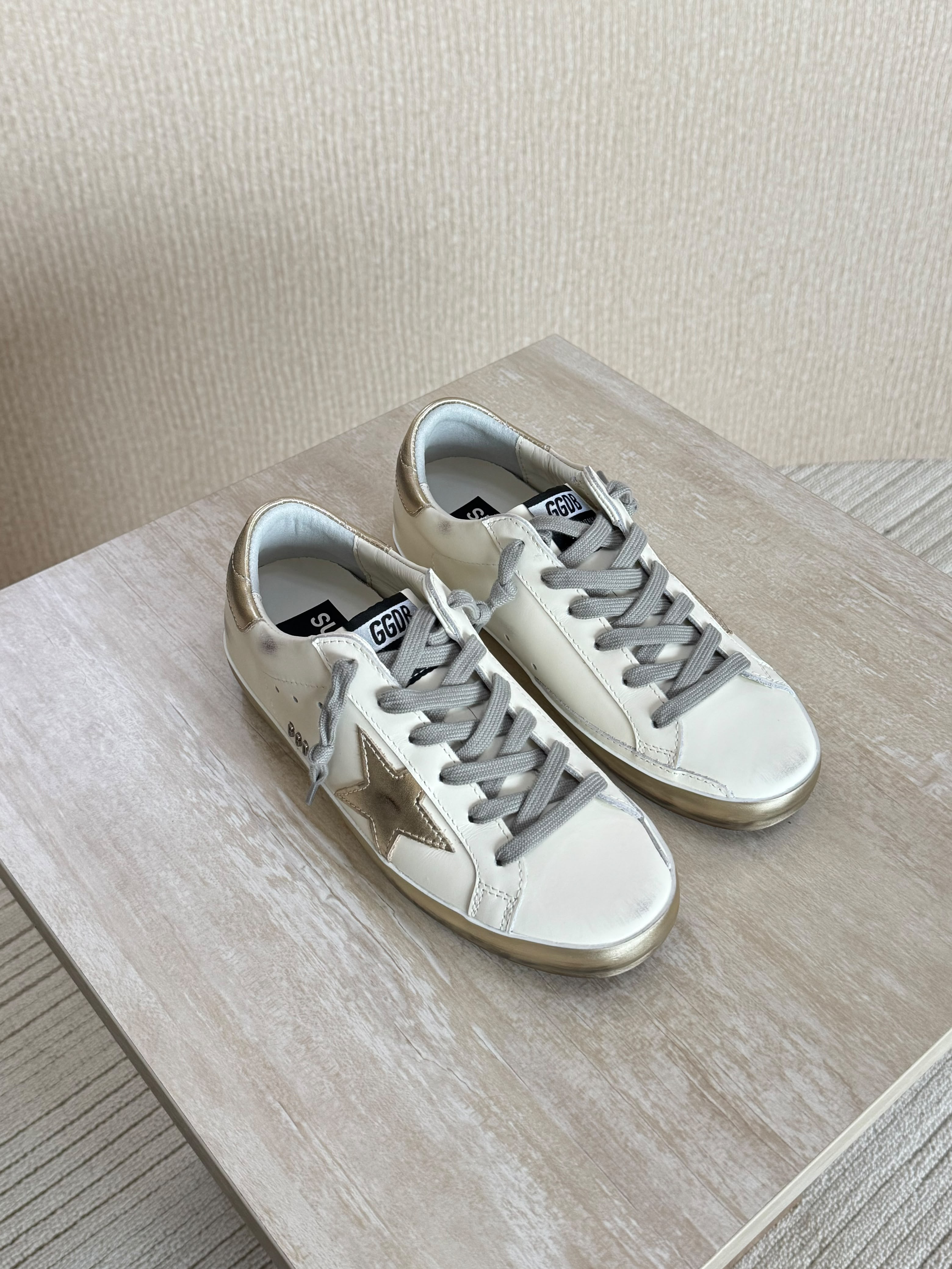 Golden Goose White Leather Super-Star Sneakers