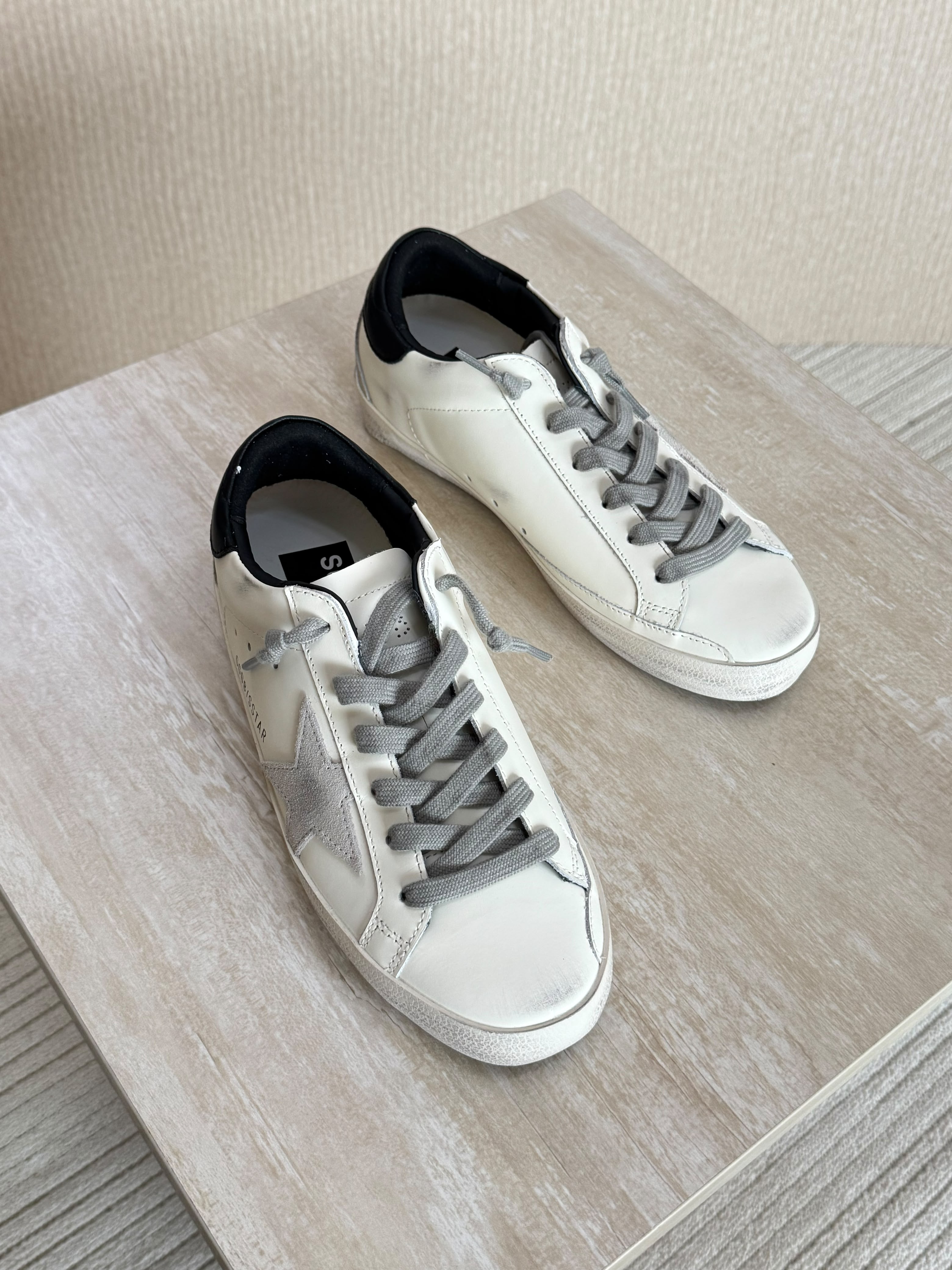 Golden Goose White Leather Super-Star Sneakers