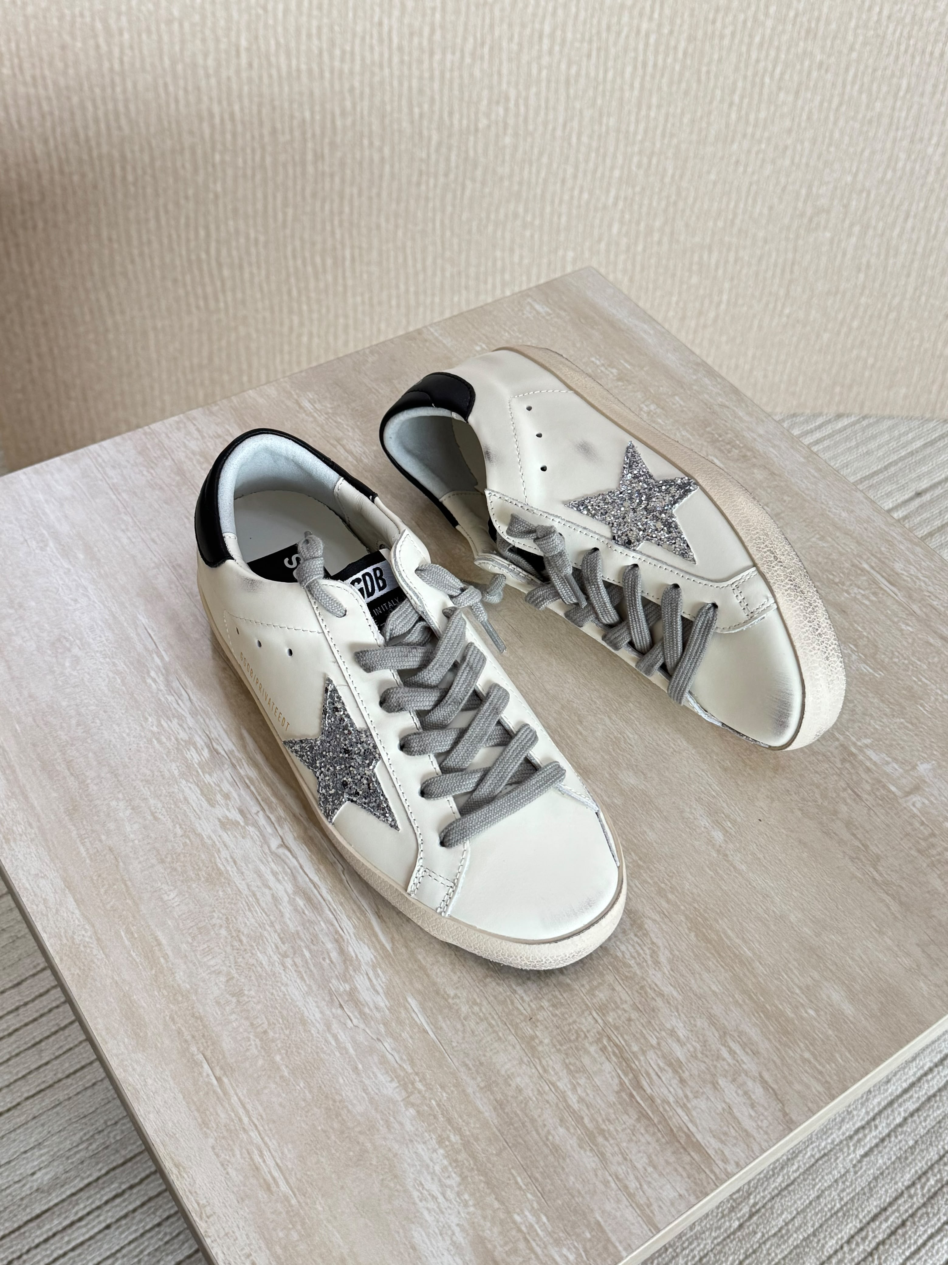 Golden Goose White Leather Super-Star Sneakers