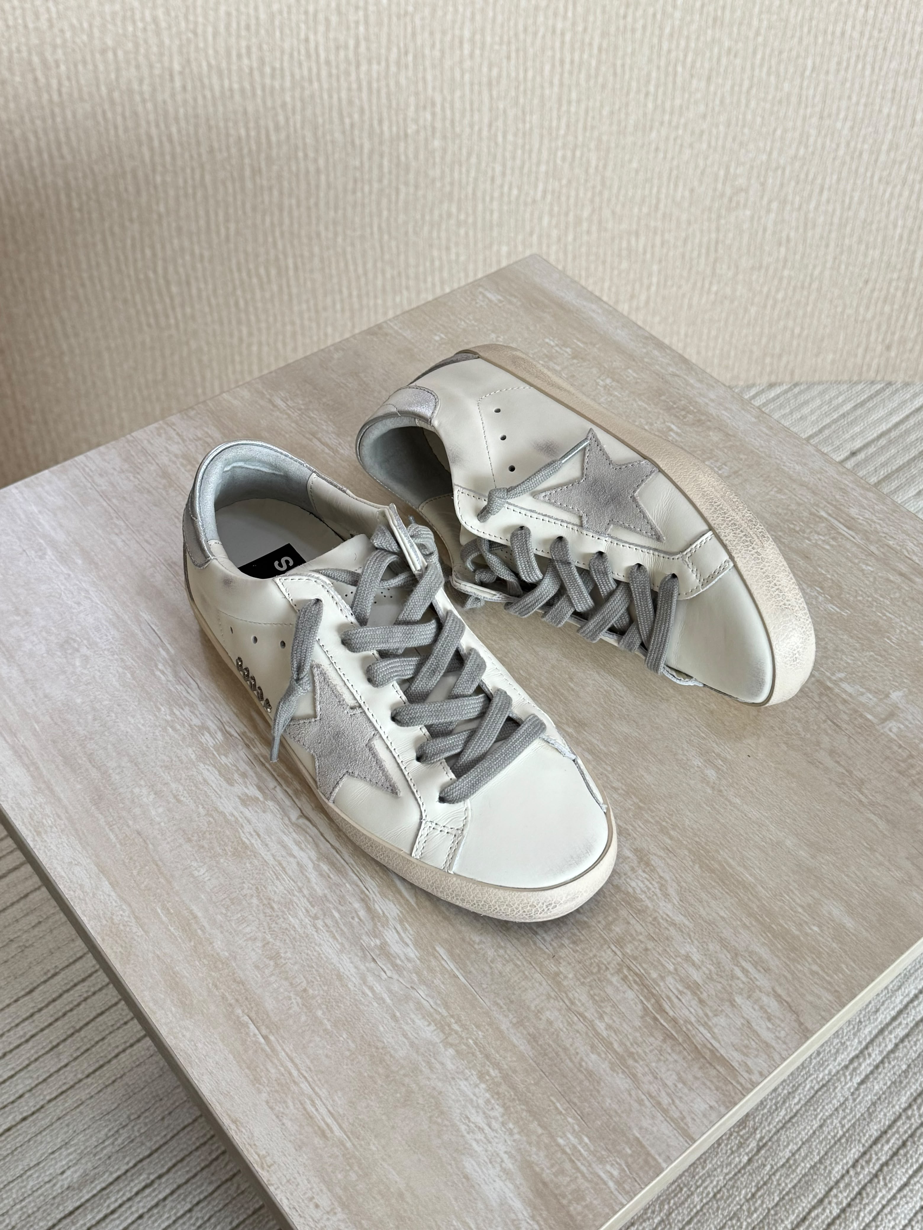Golden Goose White Leather Super-Star Sneakers