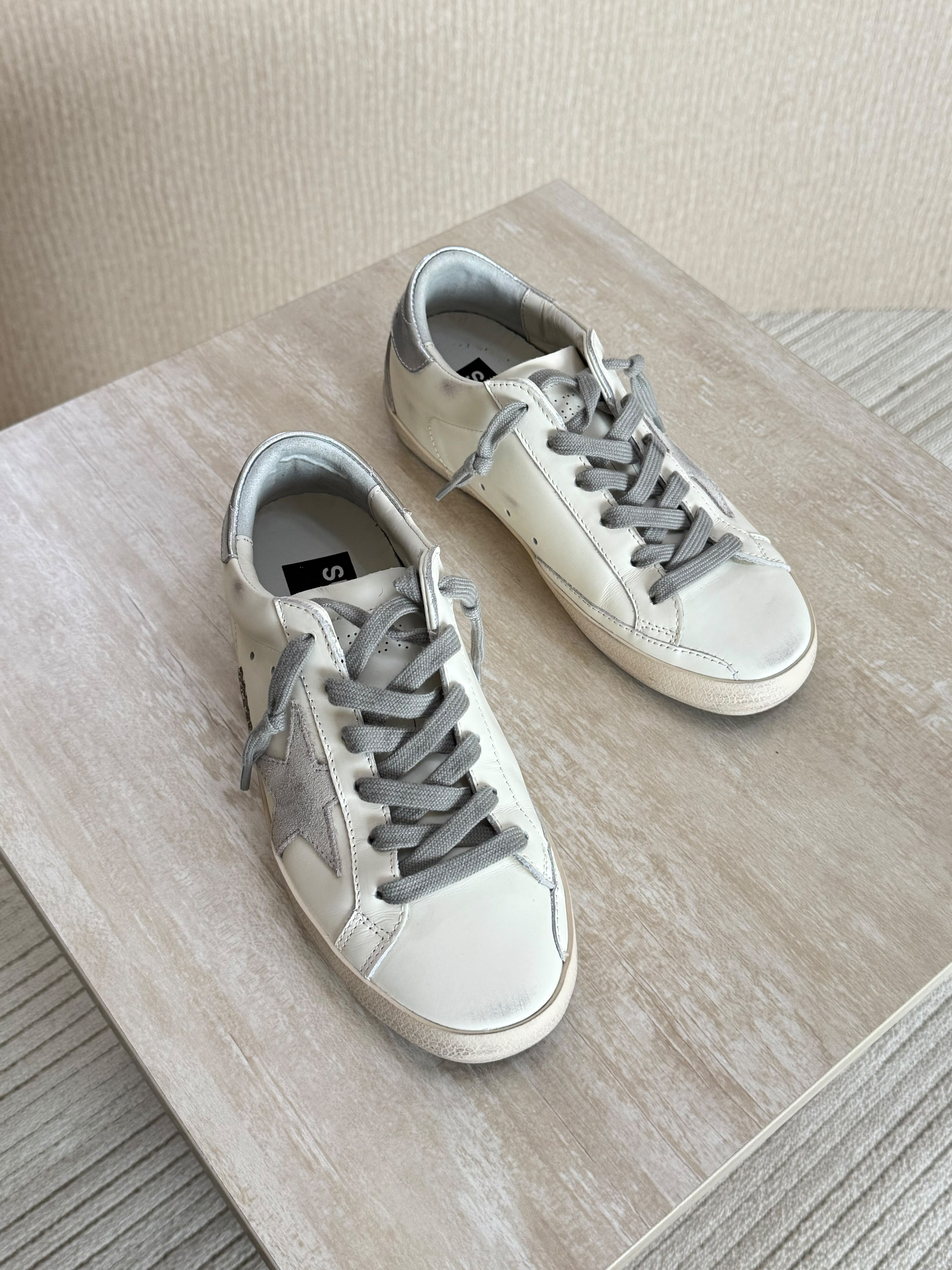 Golden Goose White Leather Super-Star Sneakers
