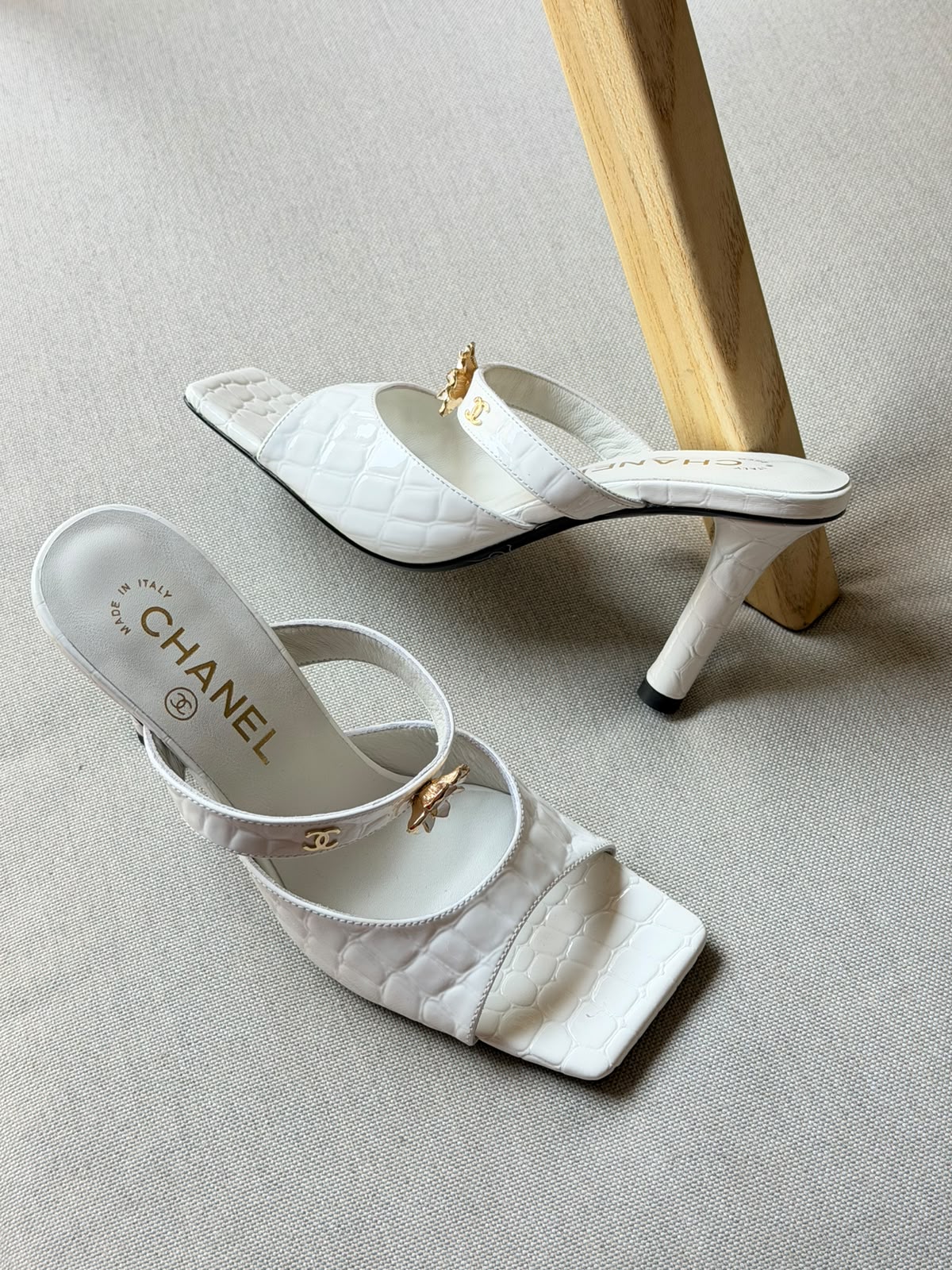 Chanel Crocodile Embossed Patent Calfskin & Metal
