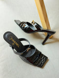 Chanel Crocodile Embossed Patent Calfskin & Metal