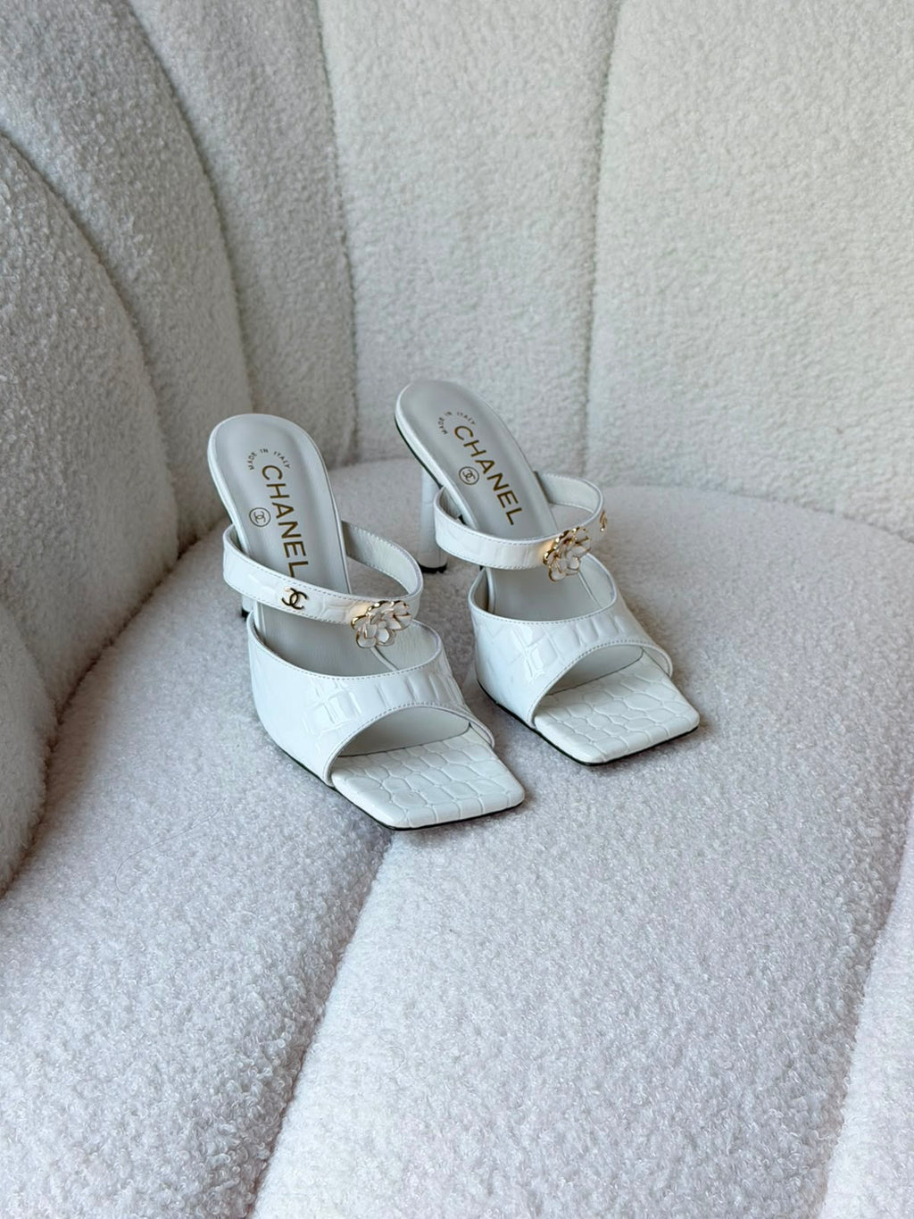 Chanel Crocodile Embossed Patent Calfskin & Metal