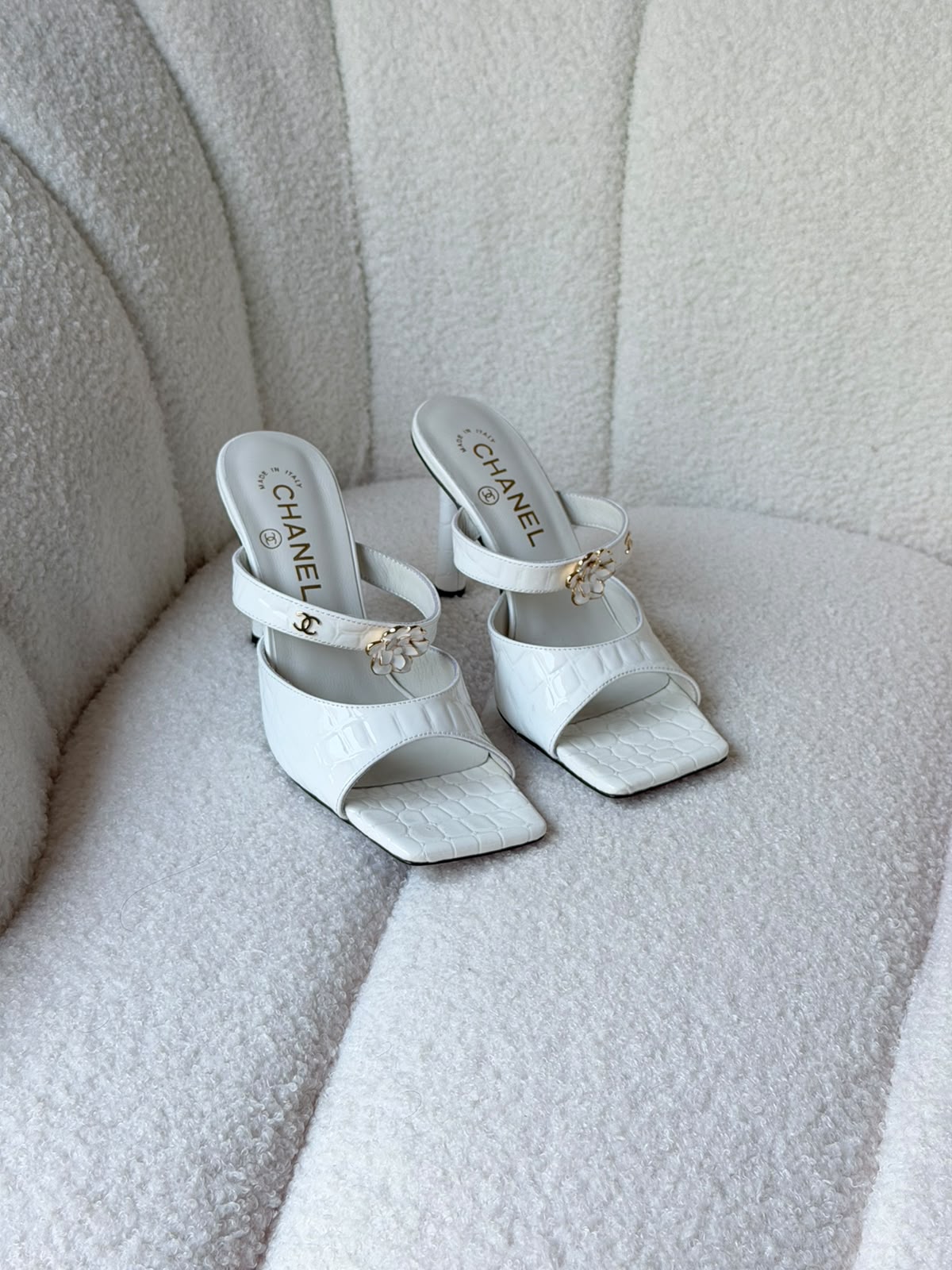 Chanel Crocodile Embossed Patent Calfskin & Metal