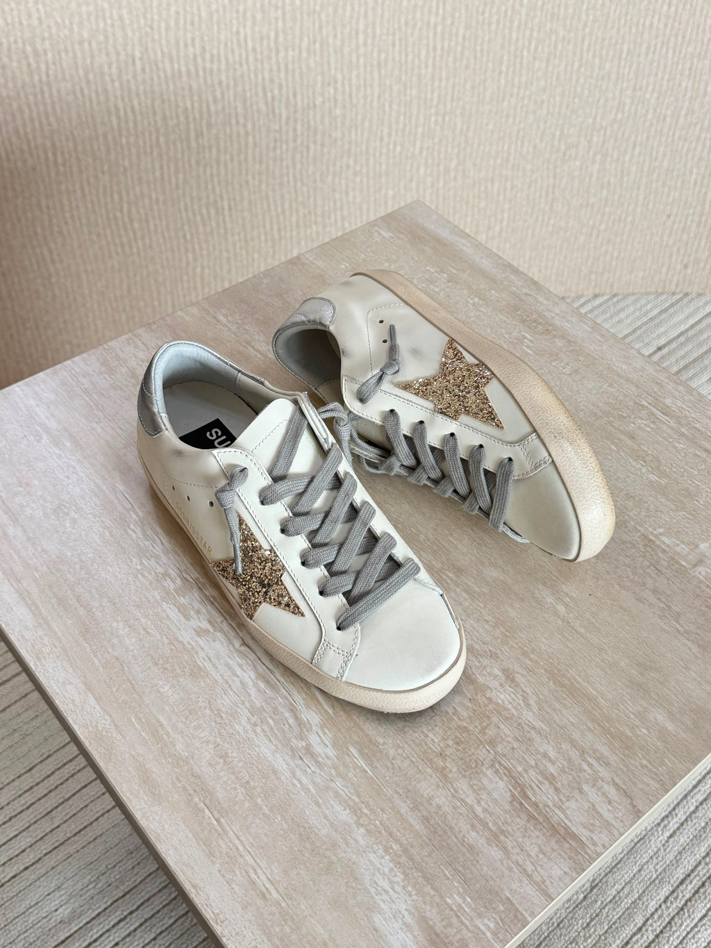 Golden Goose White Leather Super-Star Sneakers