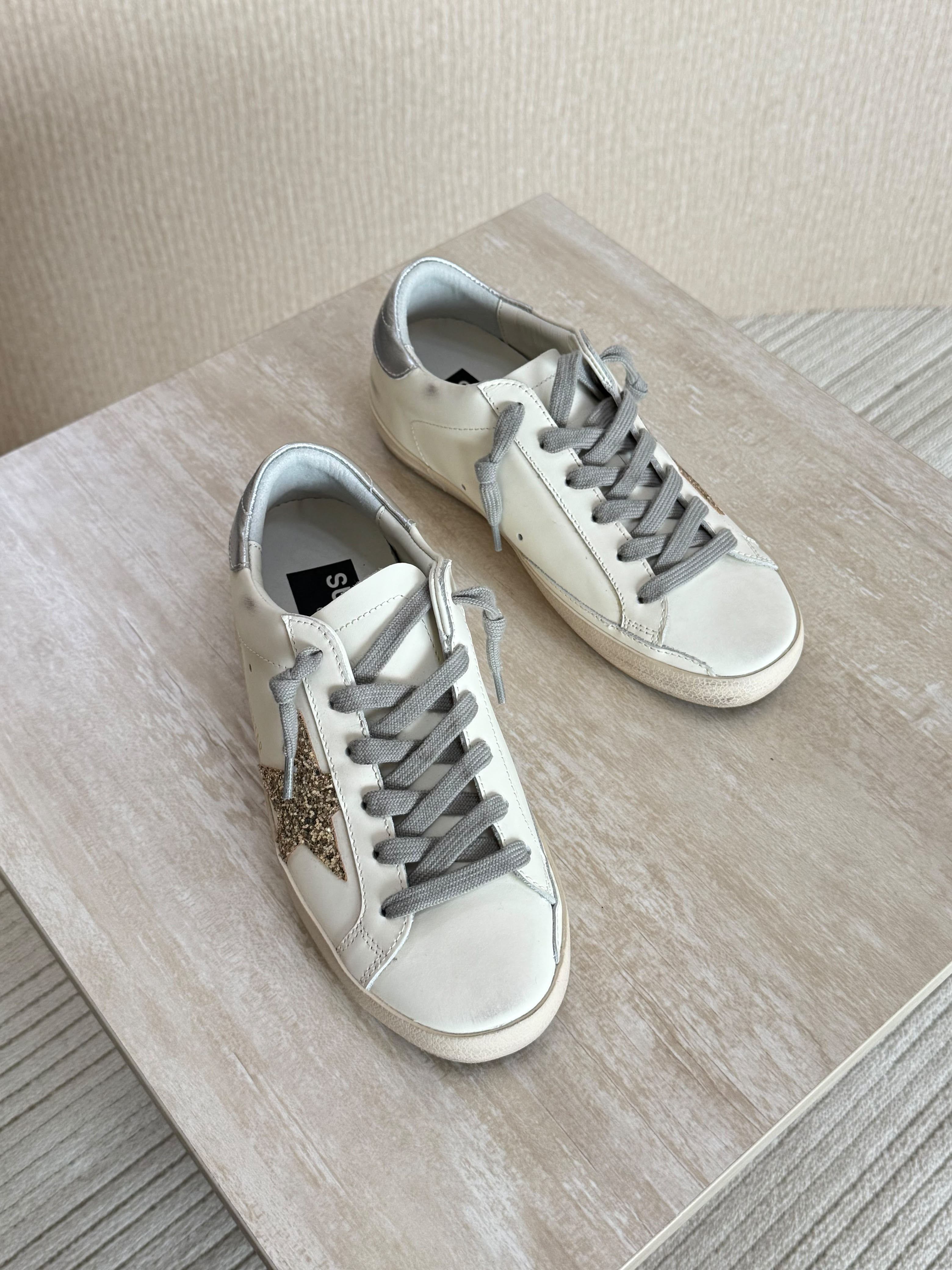Golden Goose White Leather Super-Star Sneakers
