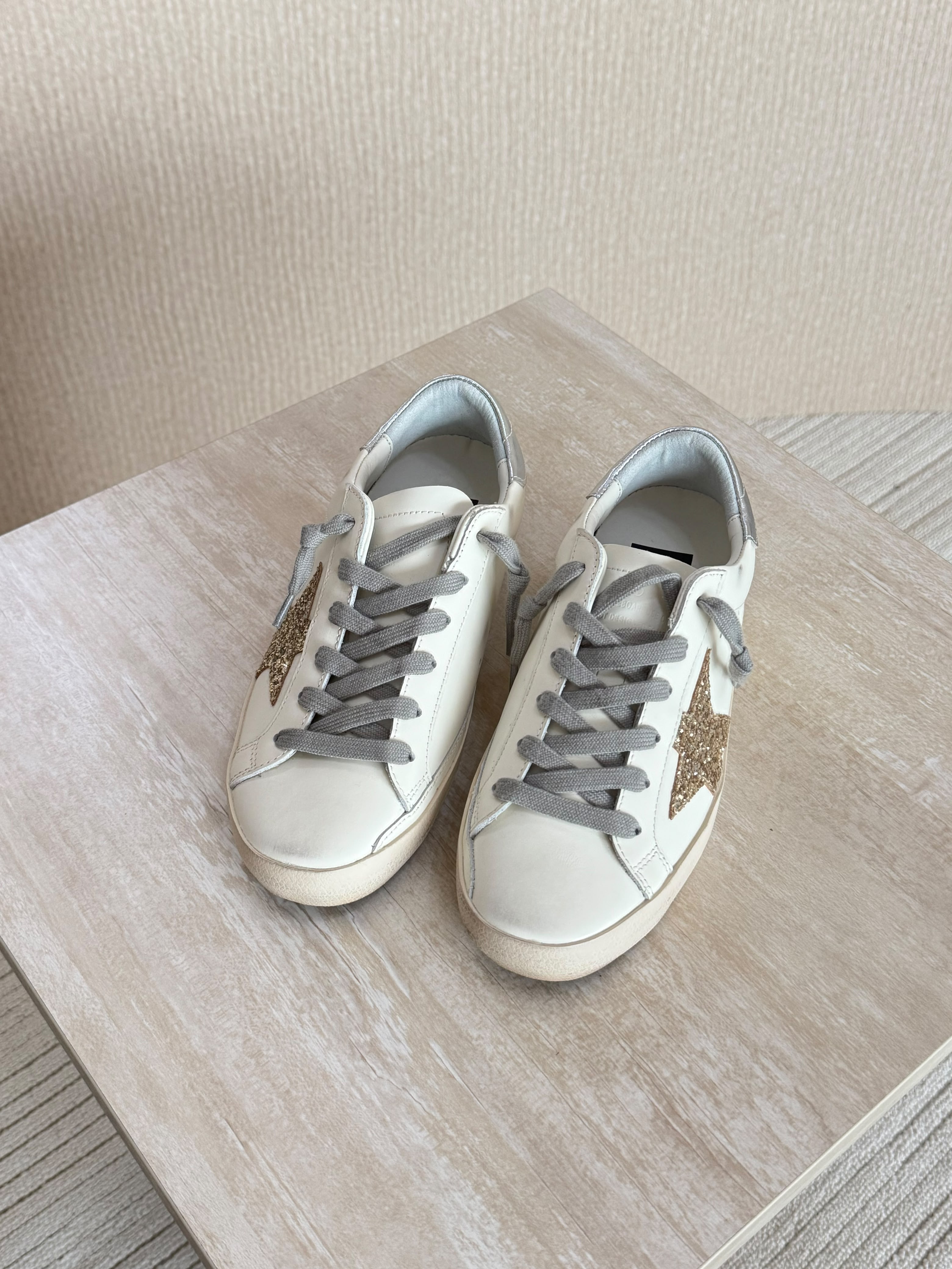 Golden Goose White Leather Super-Star Sneakers