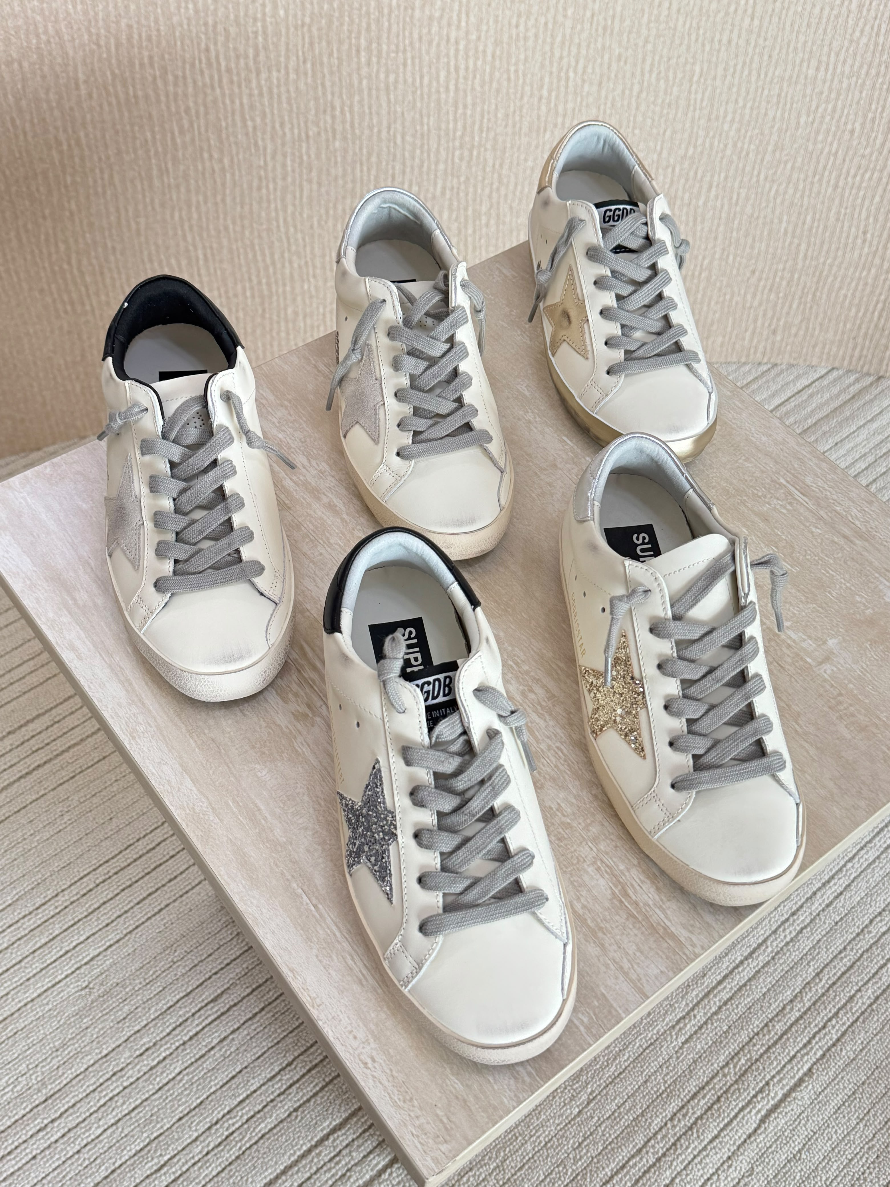 Golden Goose White Leather Super-Star Sneakers