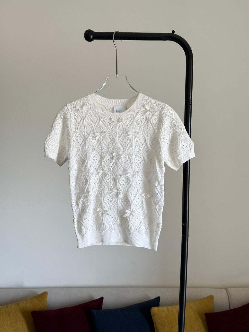Dior Dioriviera Embroidered Short-Sleeved Sweater