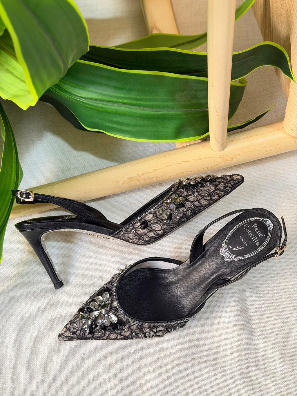 René Caovilla Cinderella Slingback Sandals