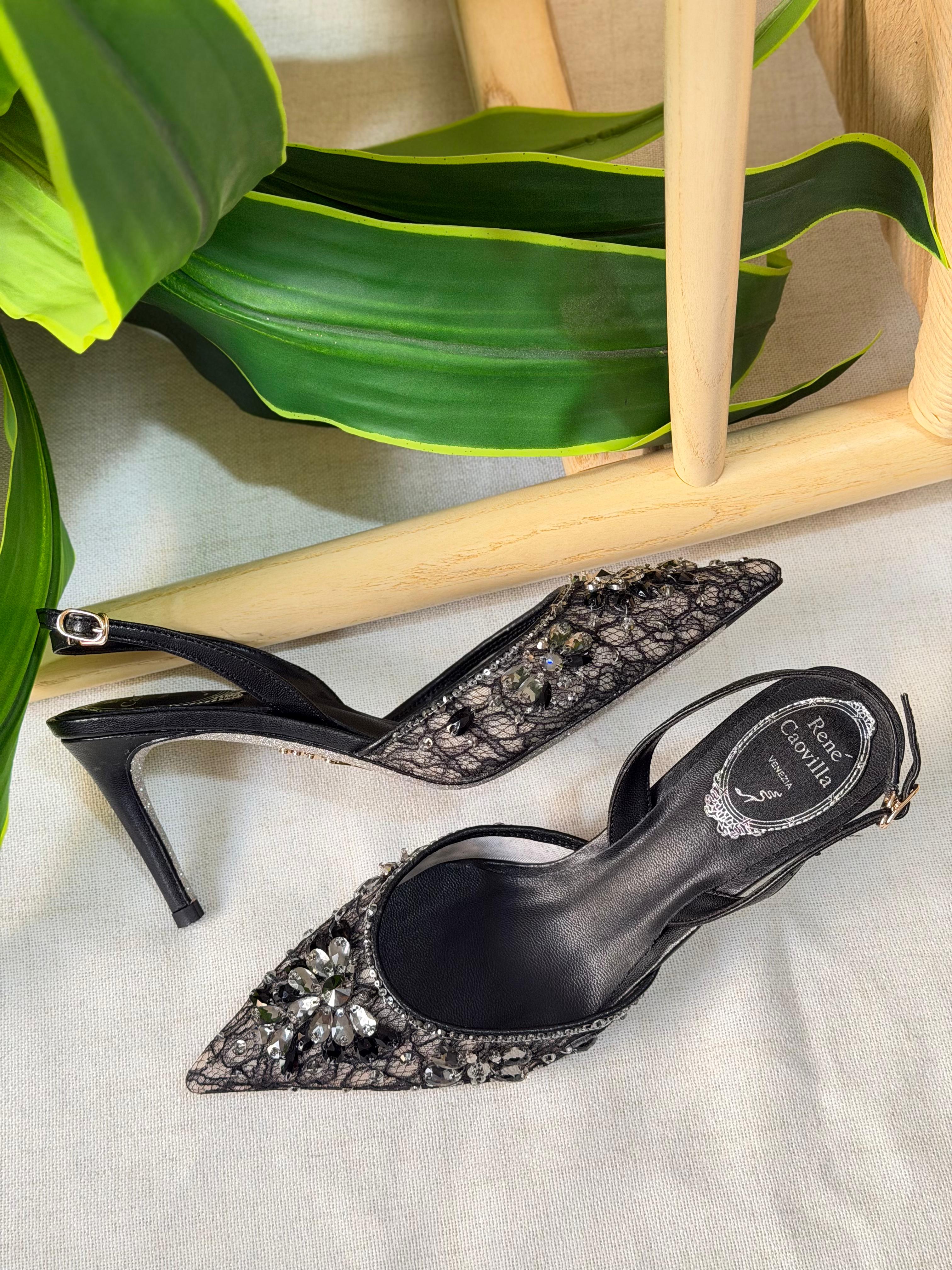 René Caovilla Cinderella Slingback Sandals