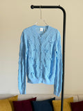 Dior Dioriviera Embroidered Cardigan Blue Openwork Cotton Knit