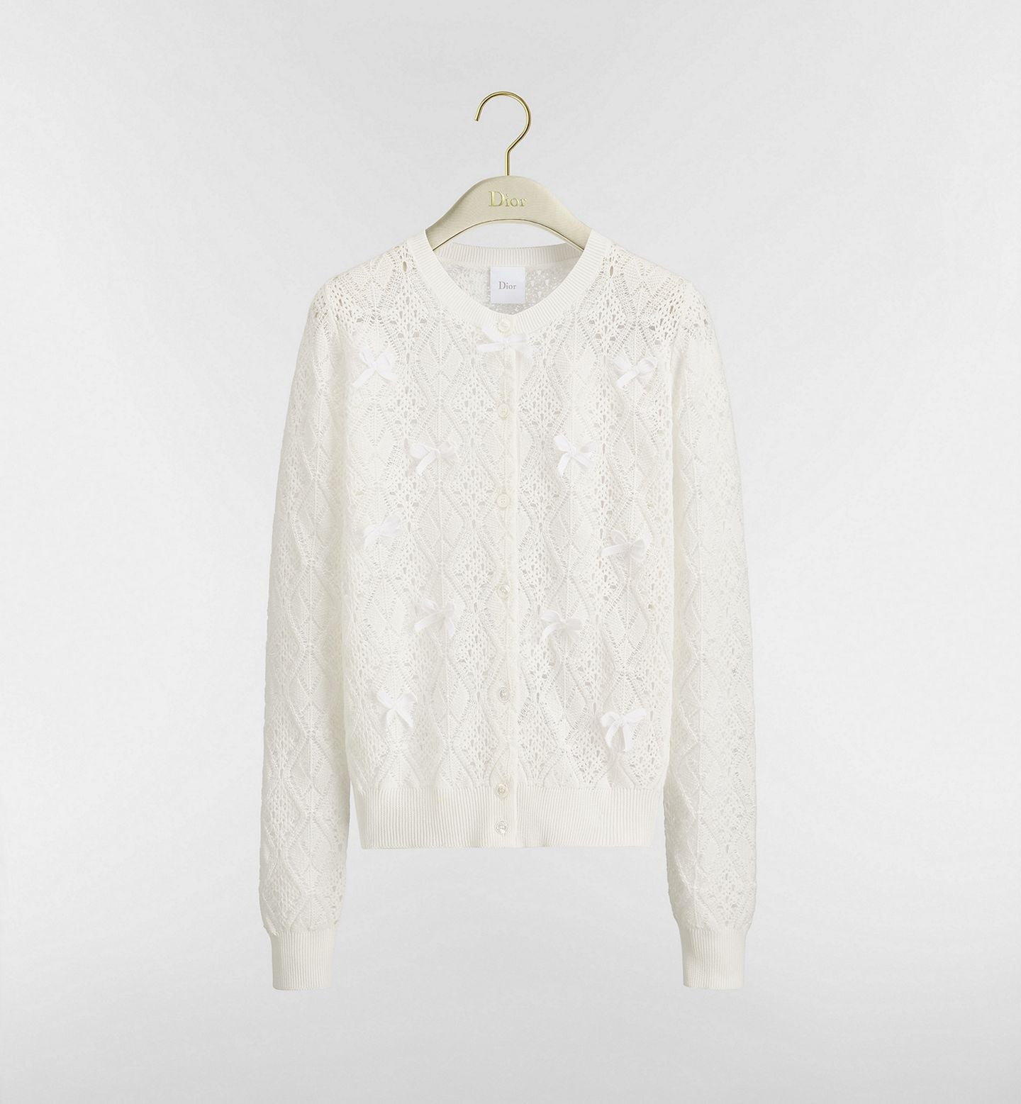 Dior Dioriviera Embroidered Cardigan Blue Openwork Cotton Knit