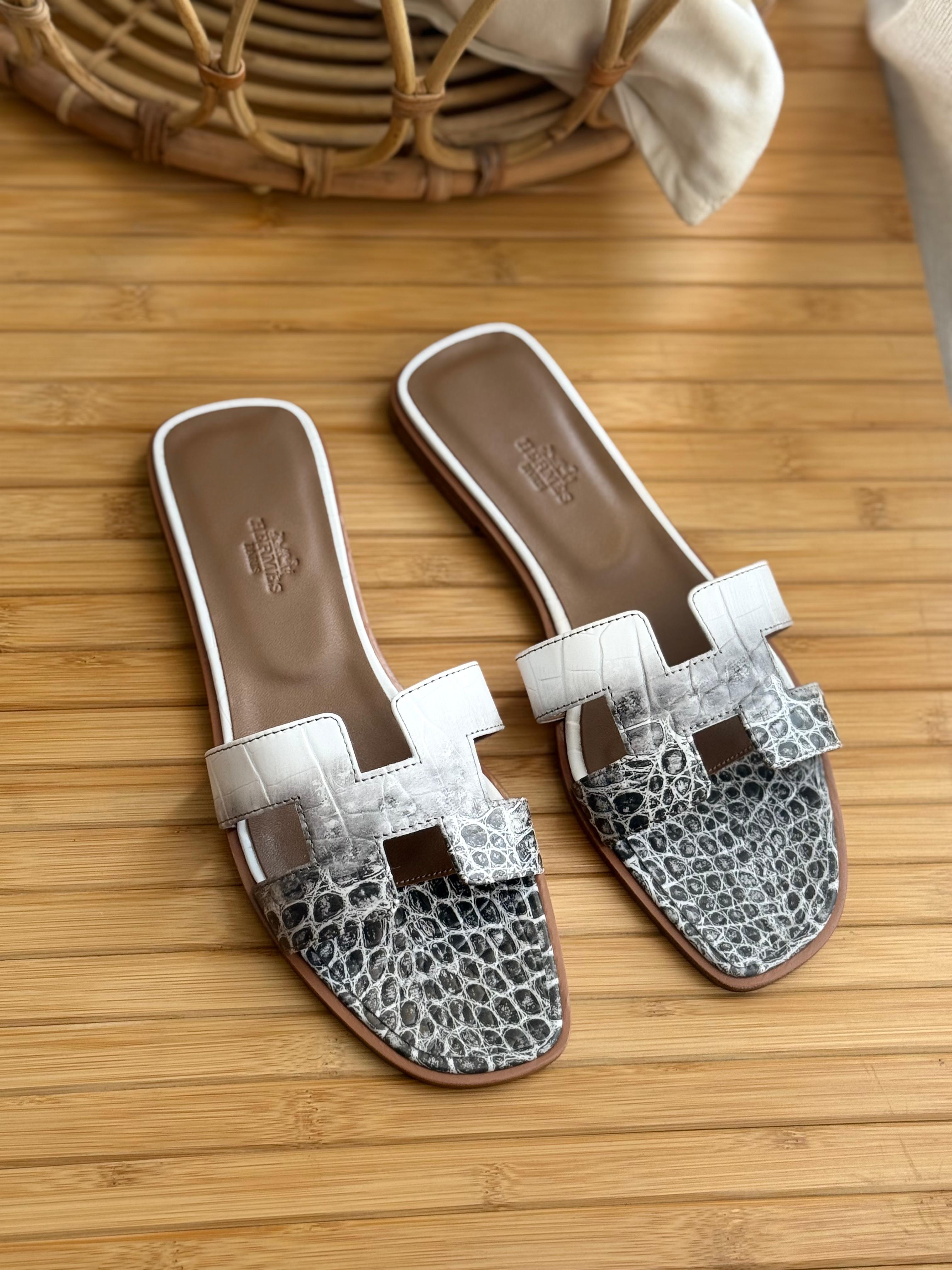 Hermes Blanc Crocodile Oran