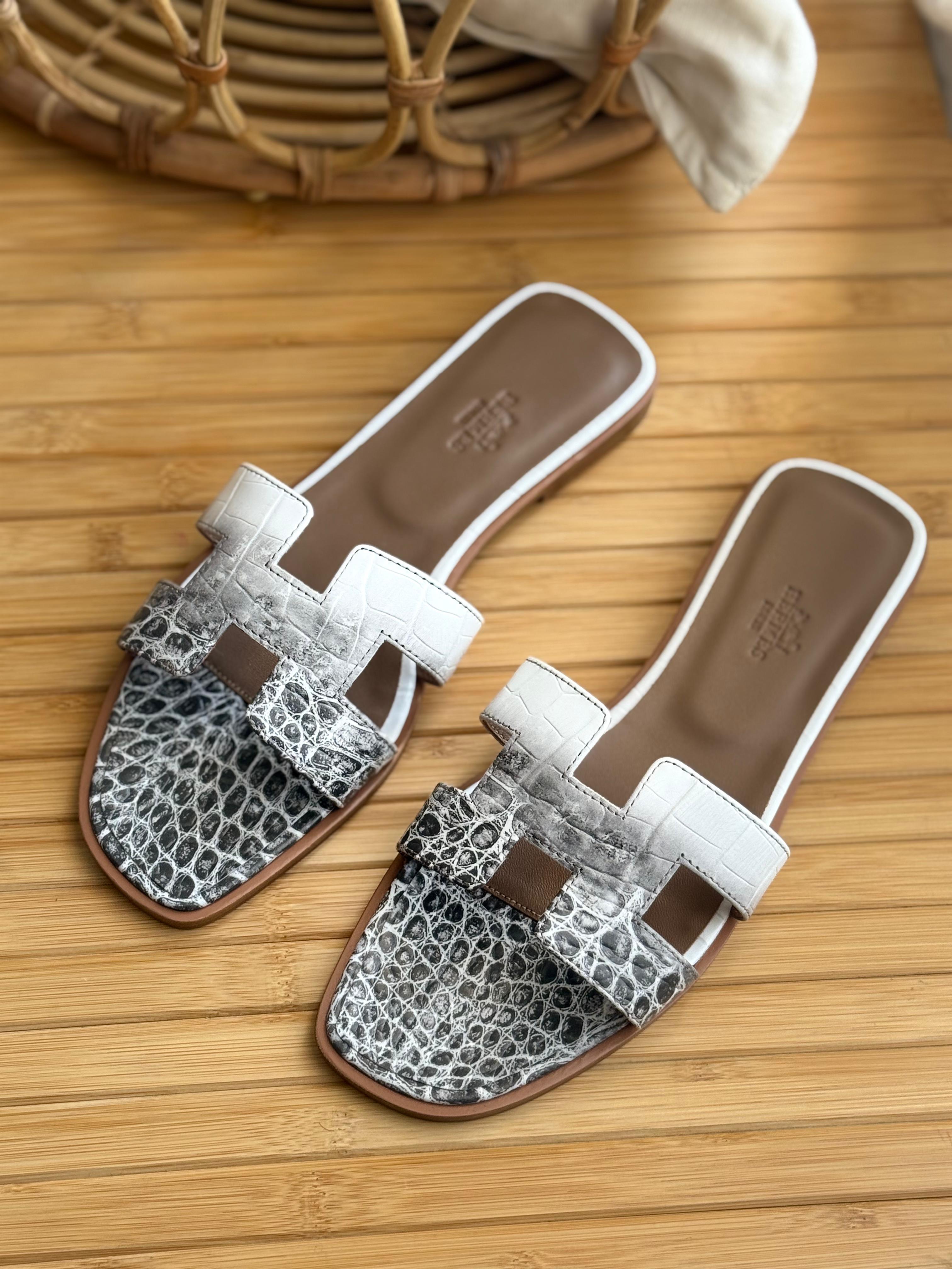 Hermes Blanc Crocodile Oran