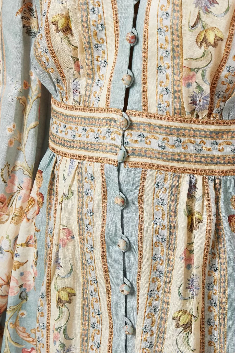 Zimmermann Blue Roselight Plunge Midi Dress