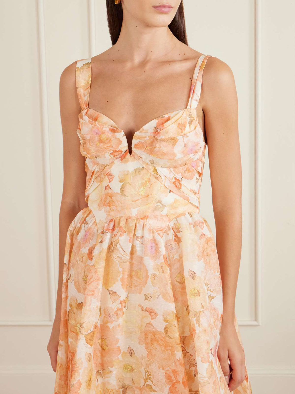 Zimmermann Orange Rebellion Drape Midi Dress
