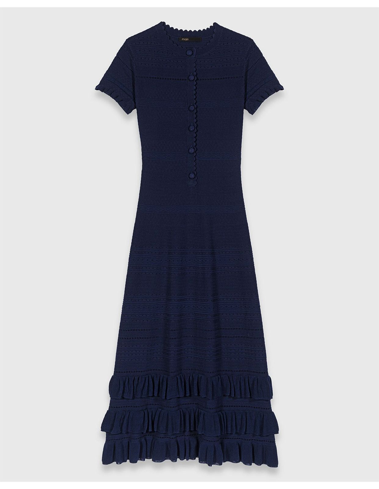 Maje Pointelle Midi Dress