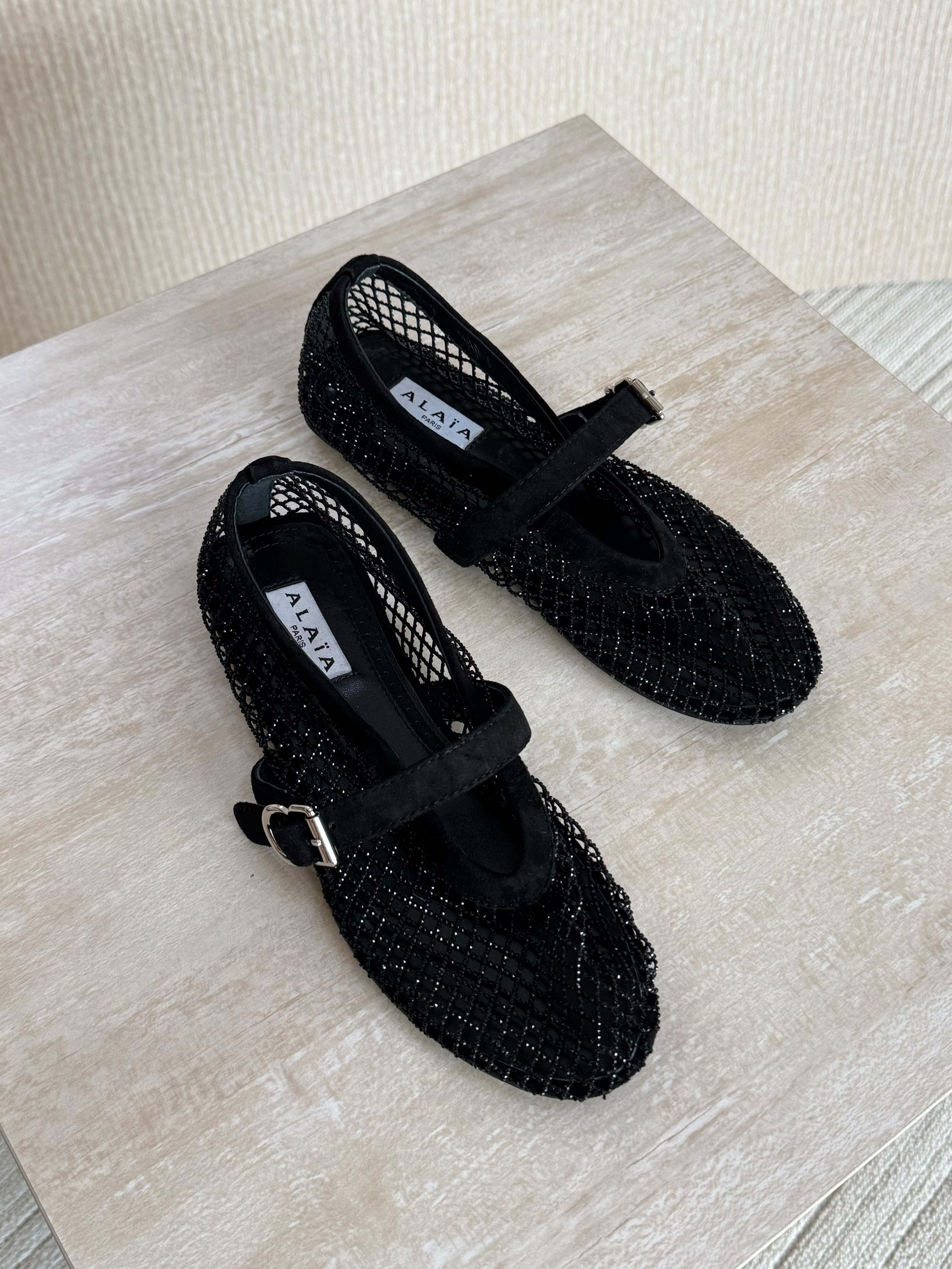 Alaïa Fishnet ballerinas