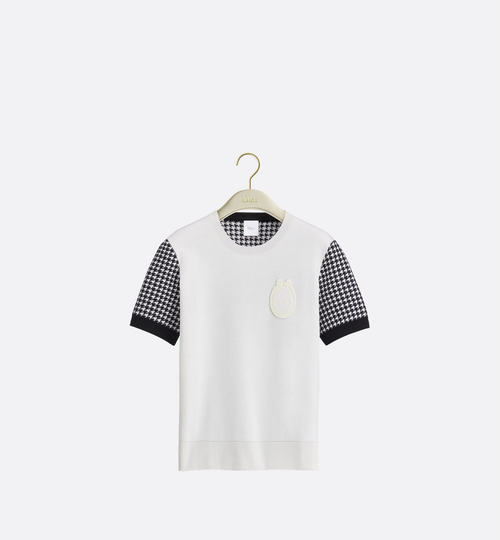 Dior Dior Médaillon Short-Sleeved Sweater Black and White