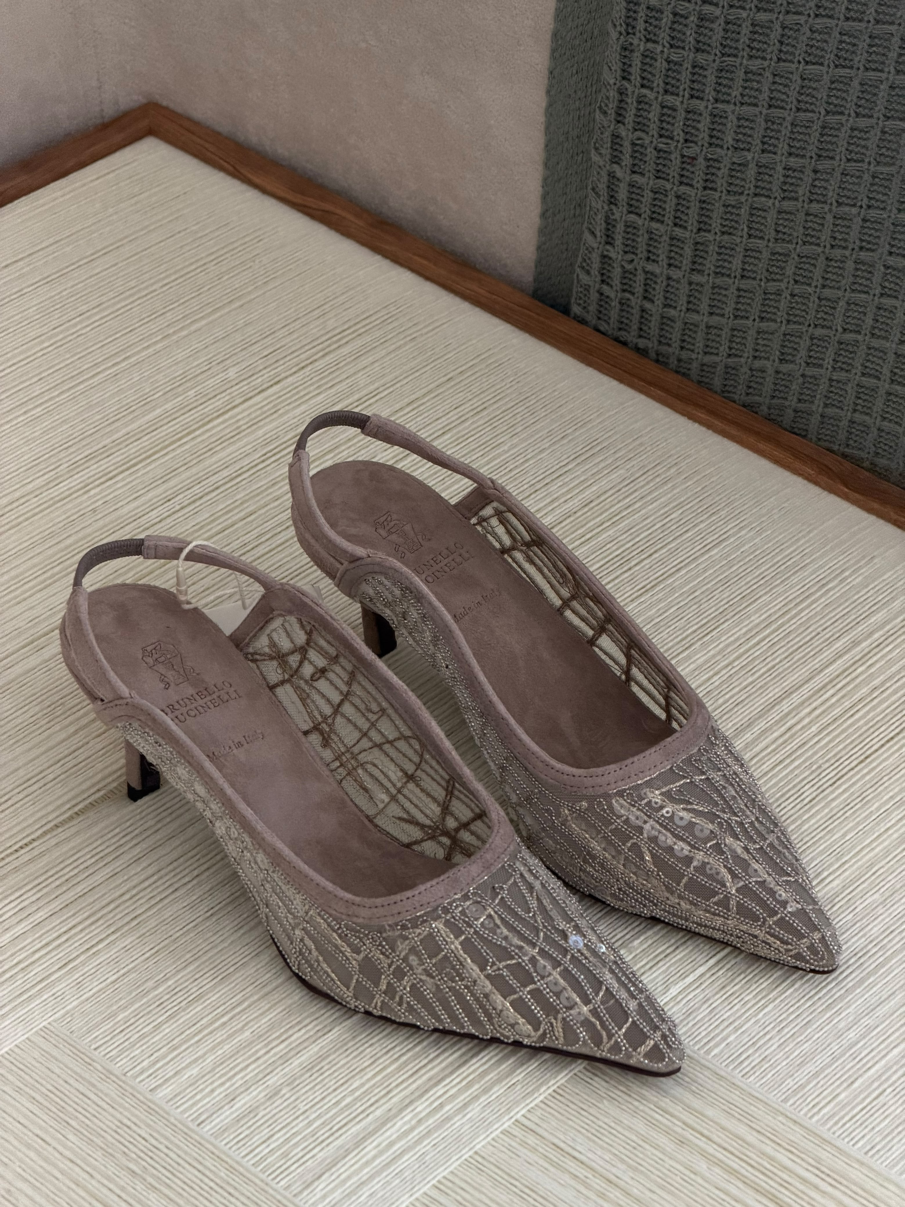 Brunello Cucinelli 55mm sequin-embellished Pumps