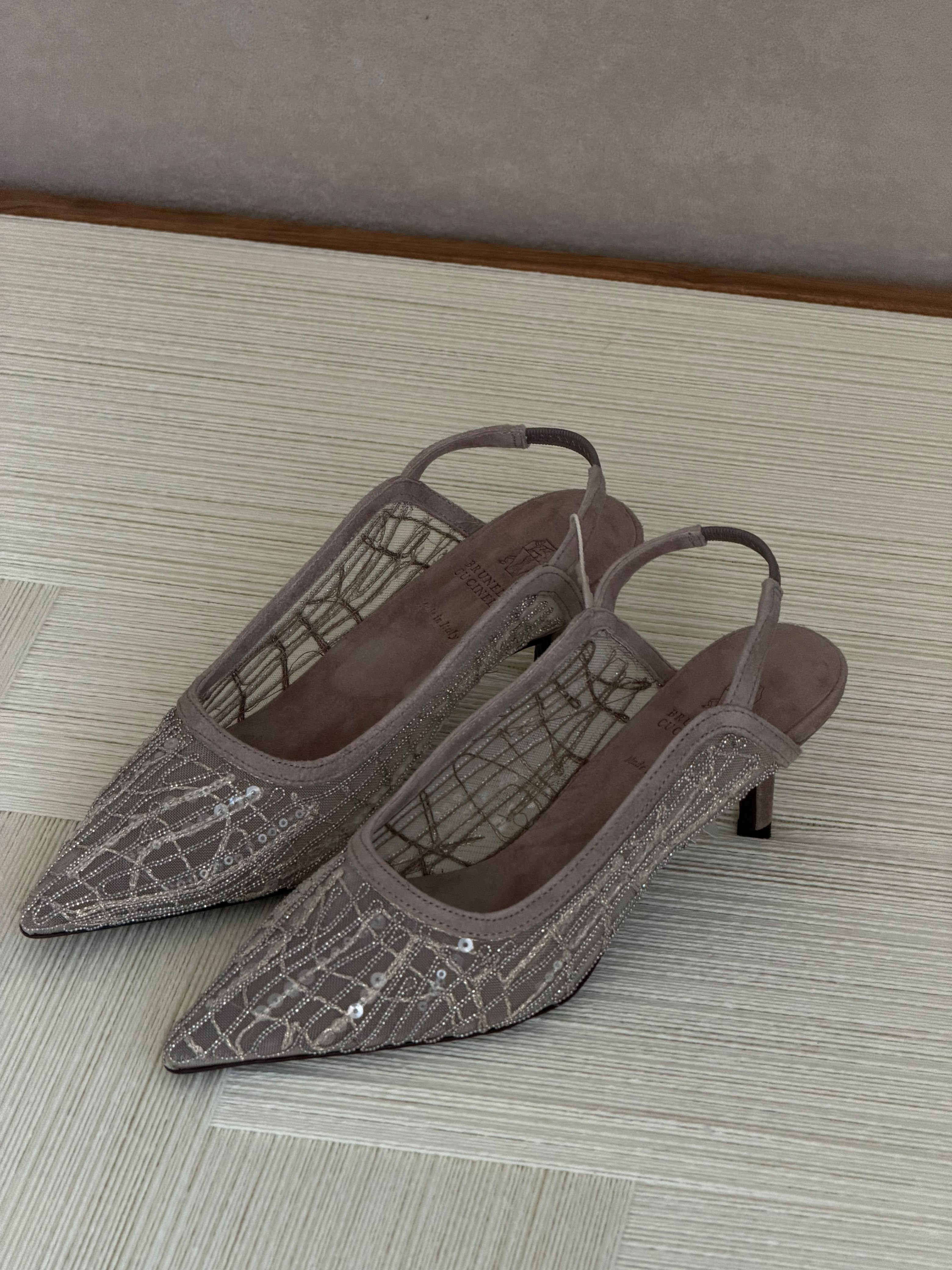Brunello Cucinelli 55mm sequin-embellished Pumps