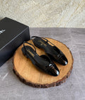 Chanel Slingbacks  - Crocodile embossed patent